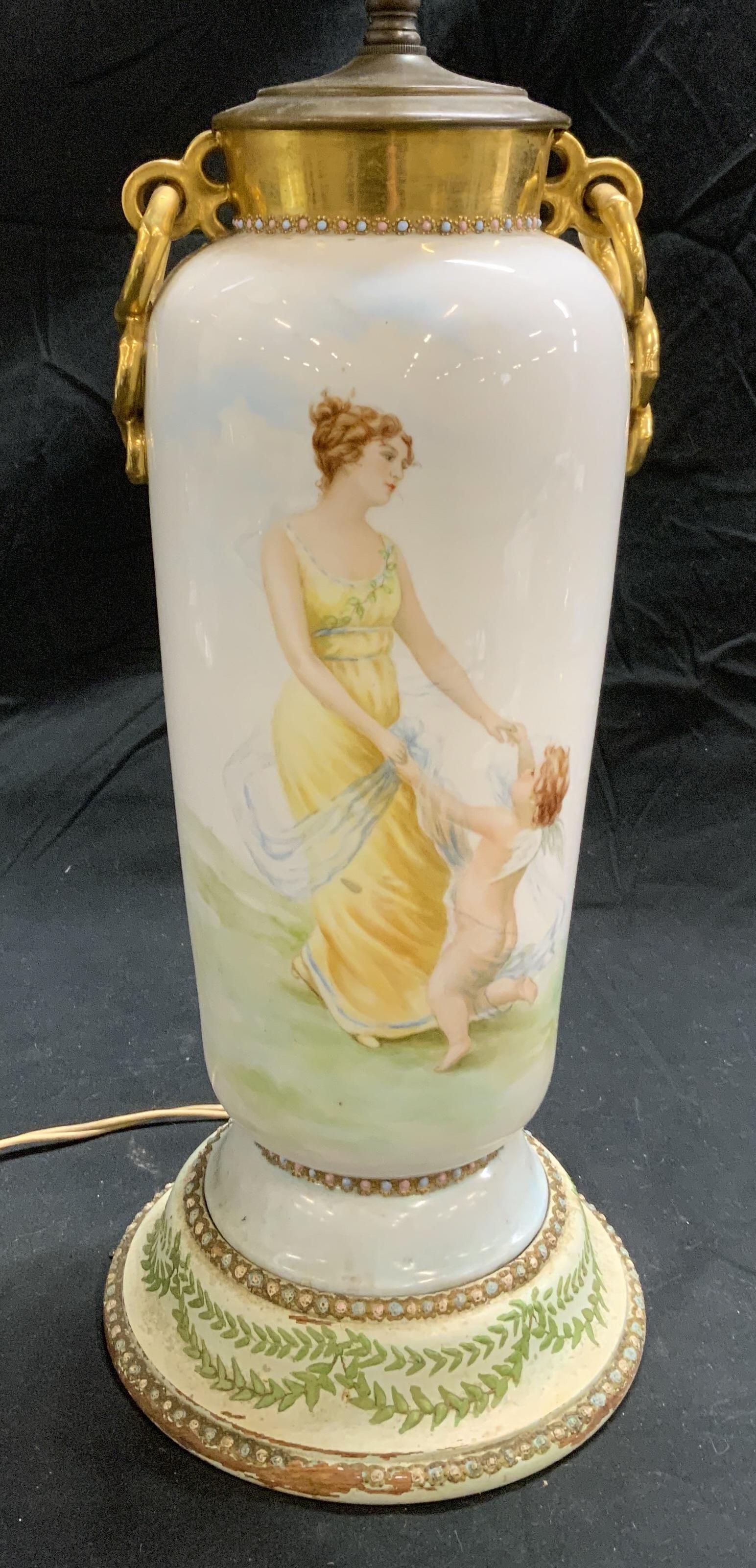 Vintage Figural Hand Painted Ceramic Lamp (1 of 9)