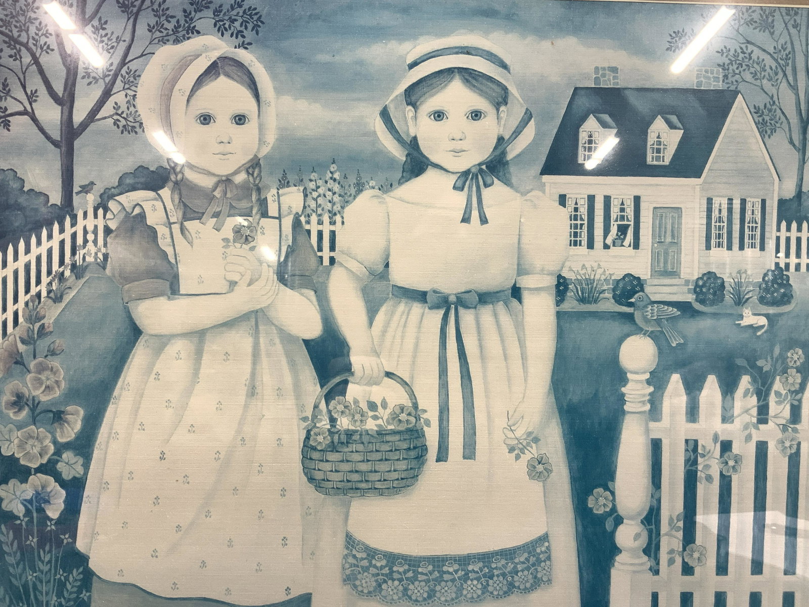 NITA SHOWERS 1983 Young Girls In Garden Litho (1 of 10)