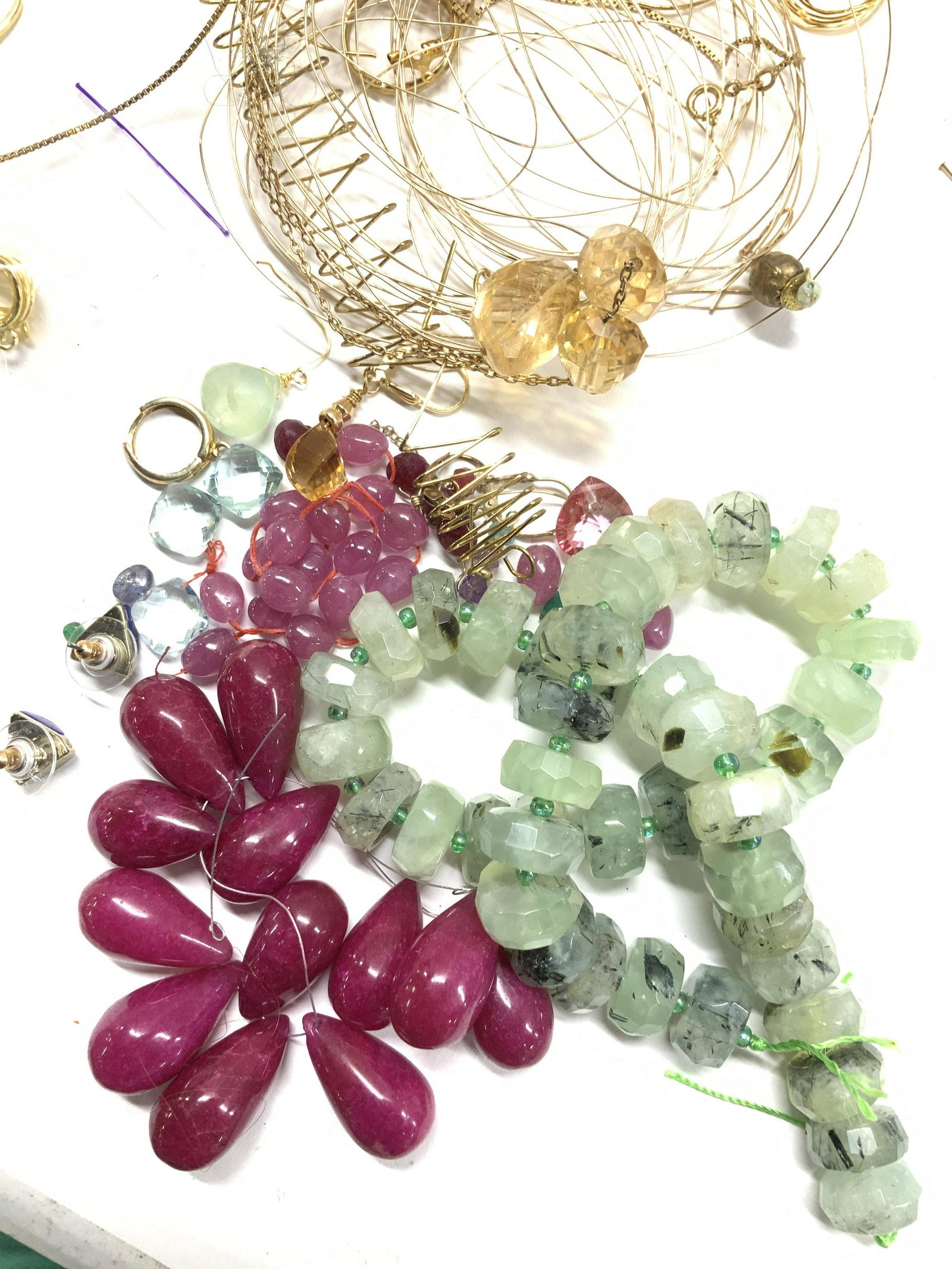 Lrg Gemstone, Sterling, 14K GF Jewelry Making Lot (1 of 18)