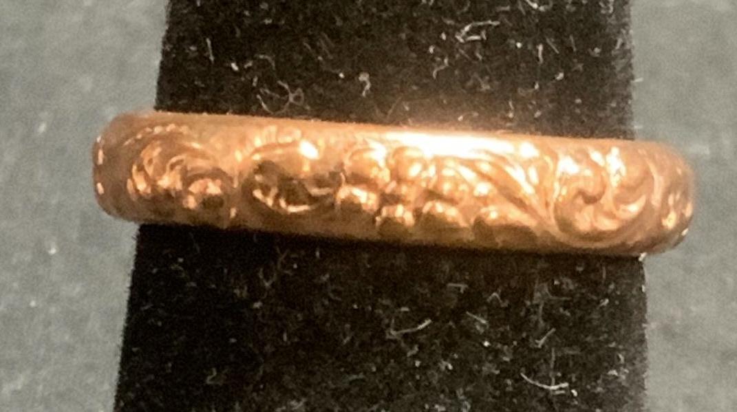 Embossed Floral Copper Tone Ring, Jewelry (1 of 6)