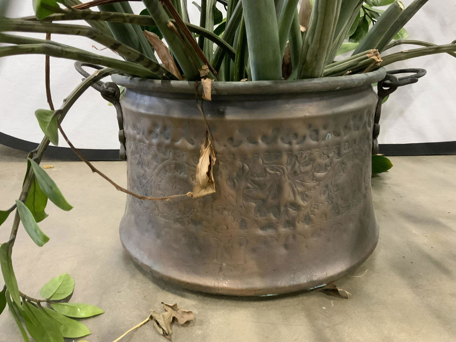 Collectible Antique Repousse Oversized Copper Pot (1 of 6)