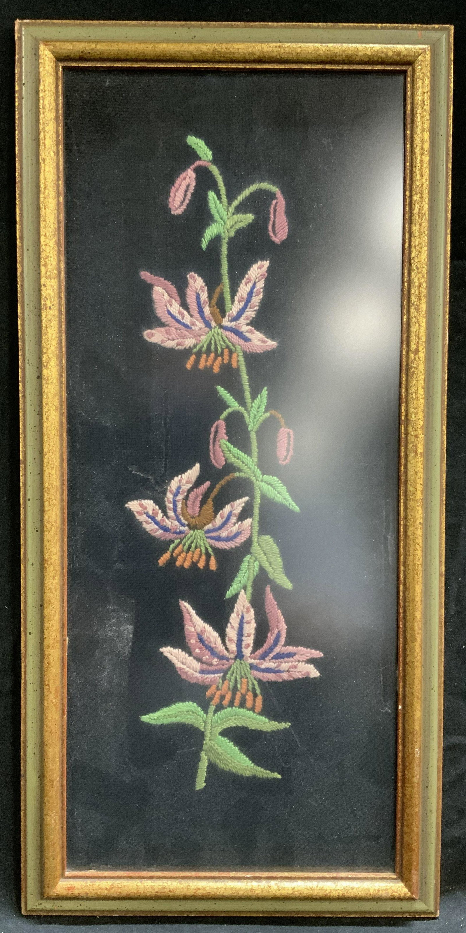 Framed Lily Hand Embroidered Textile Art (1 of 6)