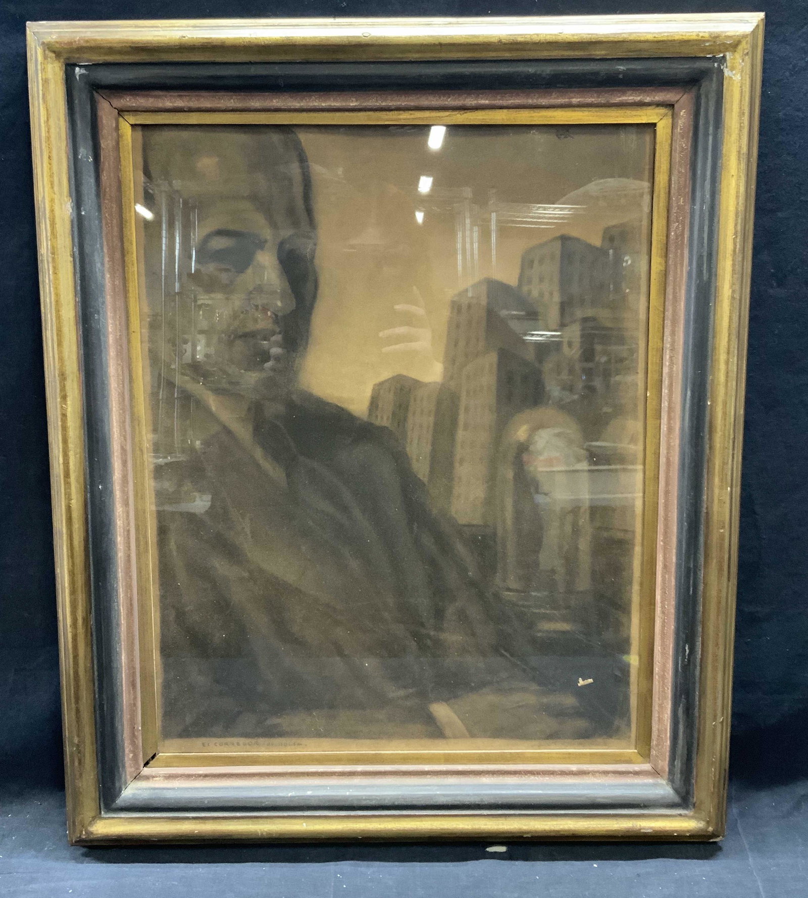 Signed FAUSTO ANTONIO Framed Charcoal Drawing (1 of 9)