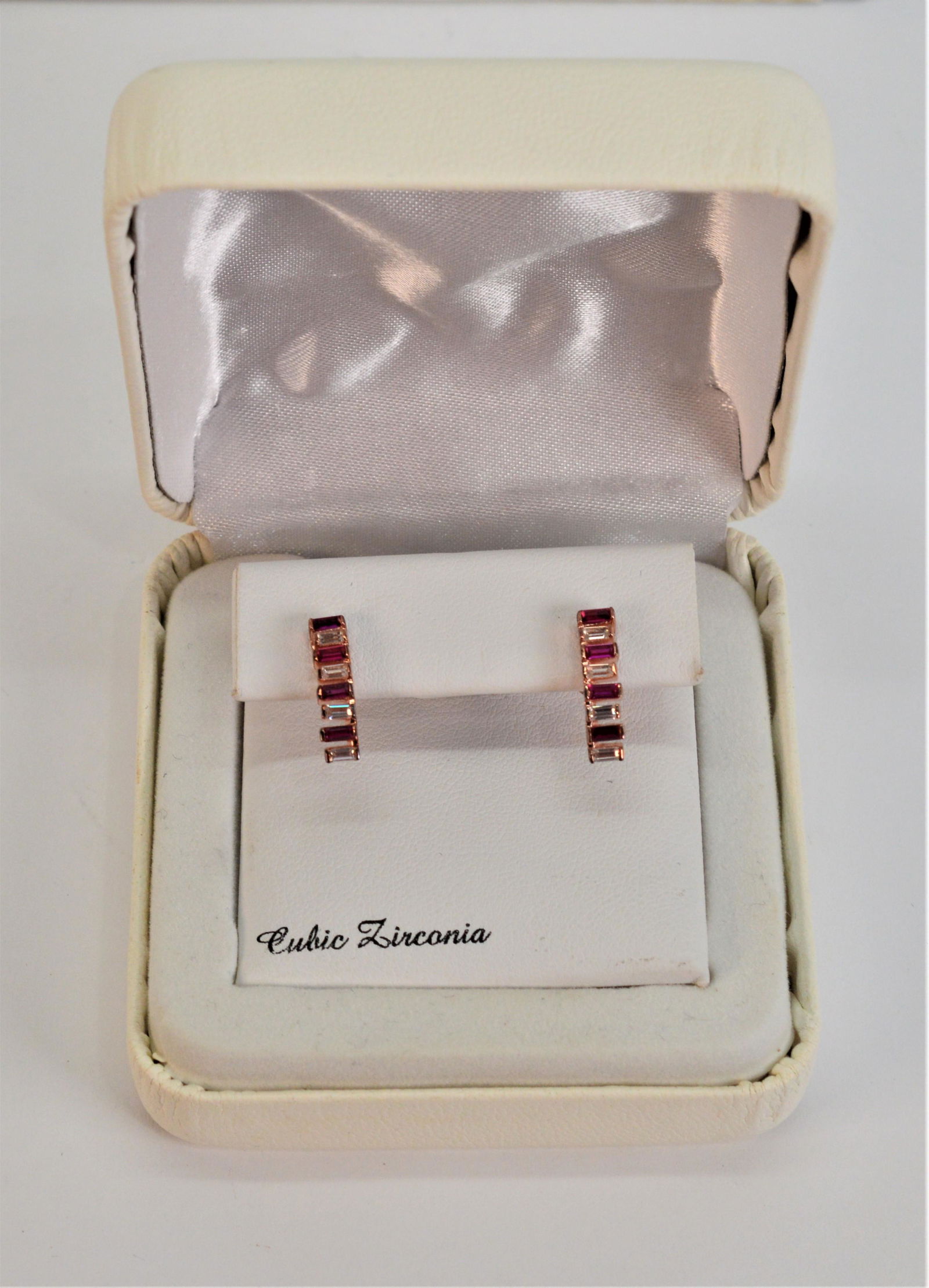 Ruby & White Sapphire Earrings New (1 of 4)