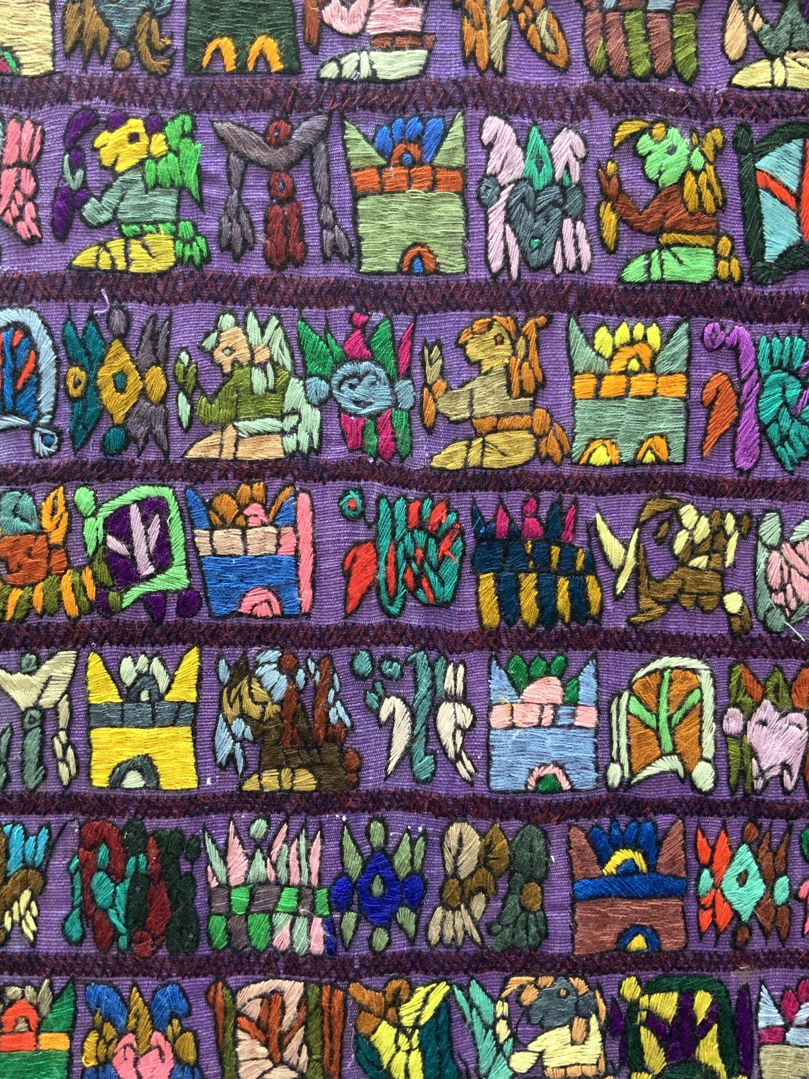 Vintage Framed Tribal Style Embroidery Panel (1 of 9)