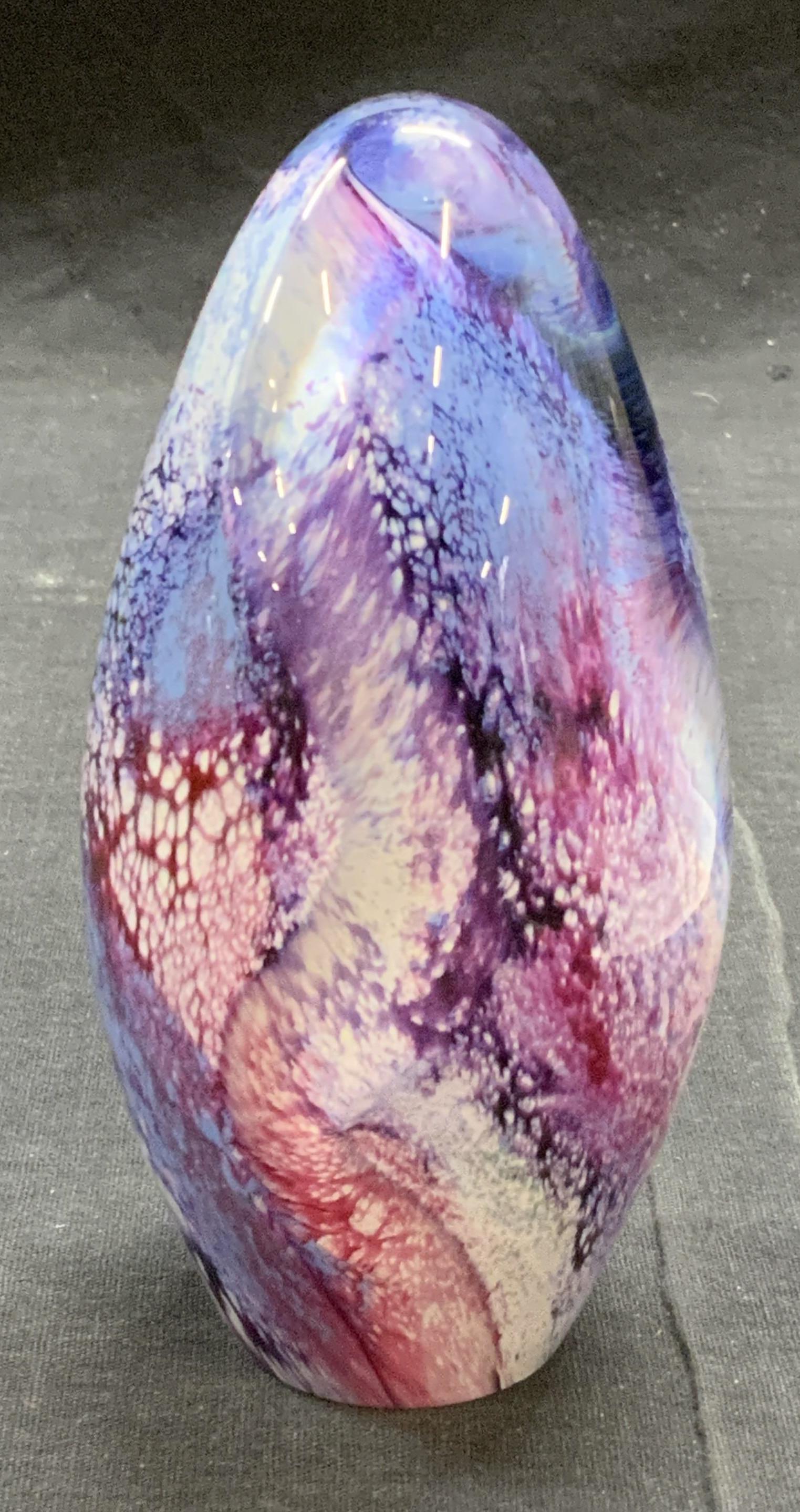 Vintage Purple Abstract Art Glass Paperweight (1 of 6)