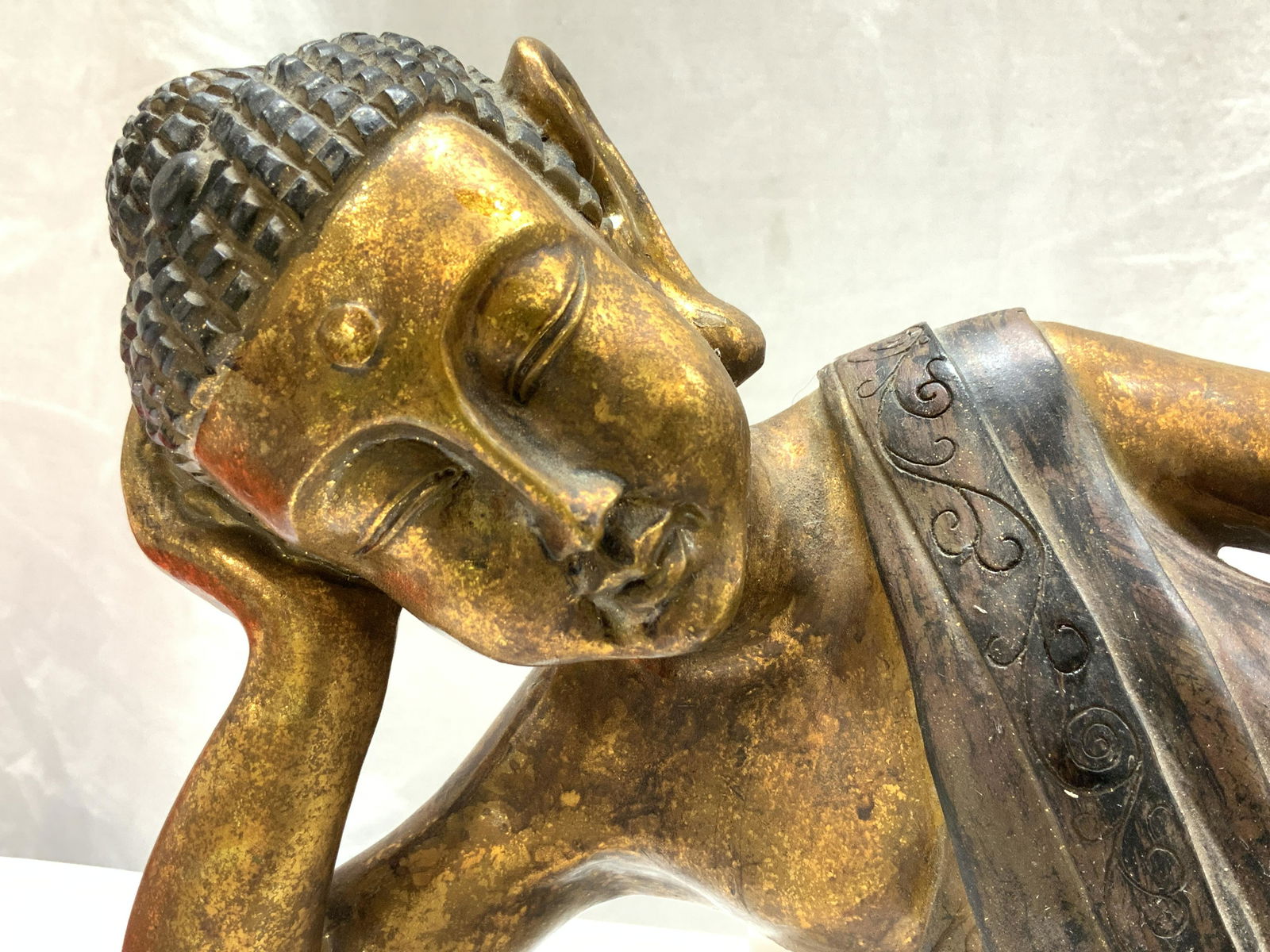 Guan Yin BUDDHA Gilt Wood Composite Sculpture (1 of 6)