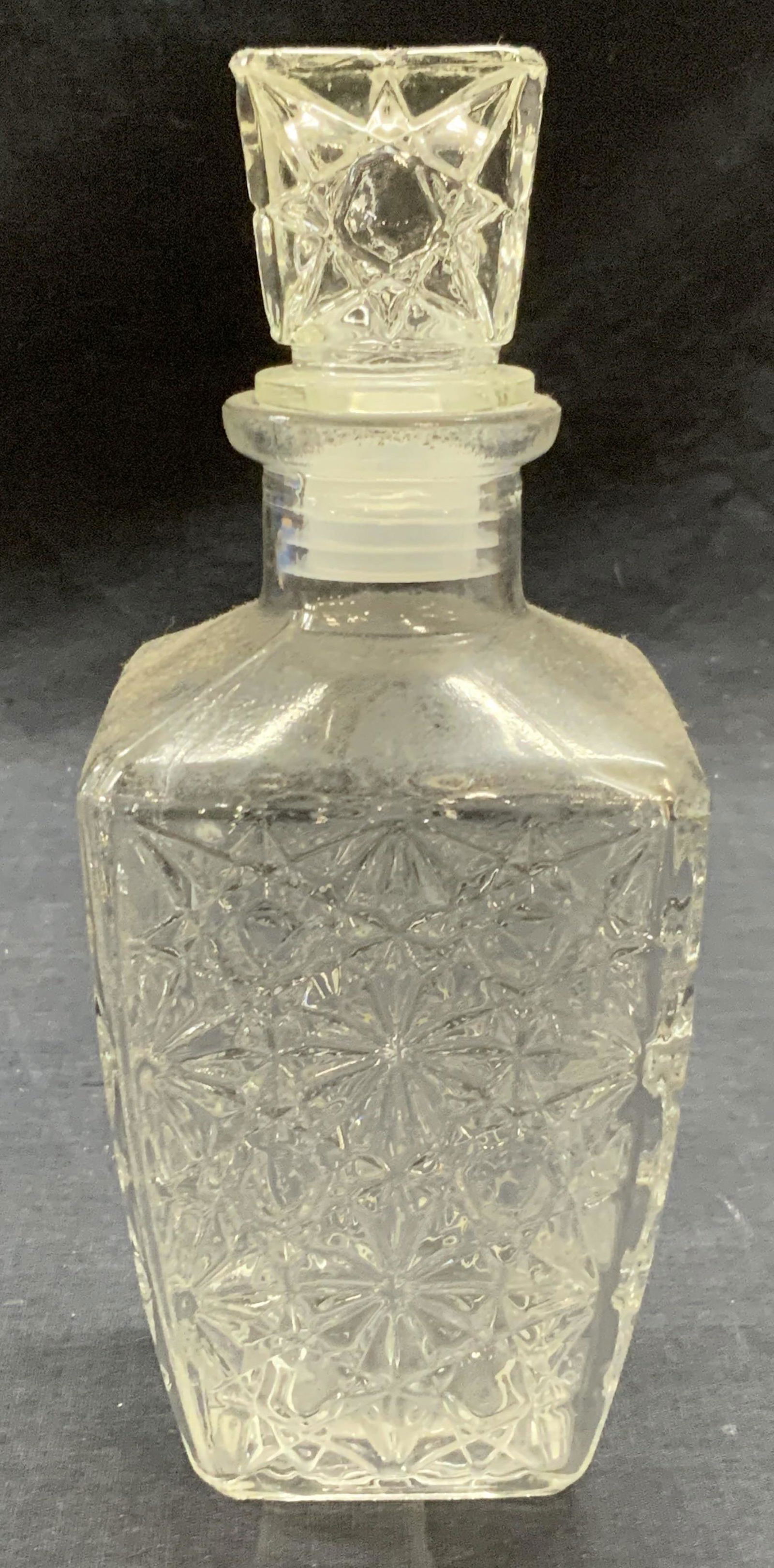 Pressed Glass Decanter w Floral Motif (1 of 7)