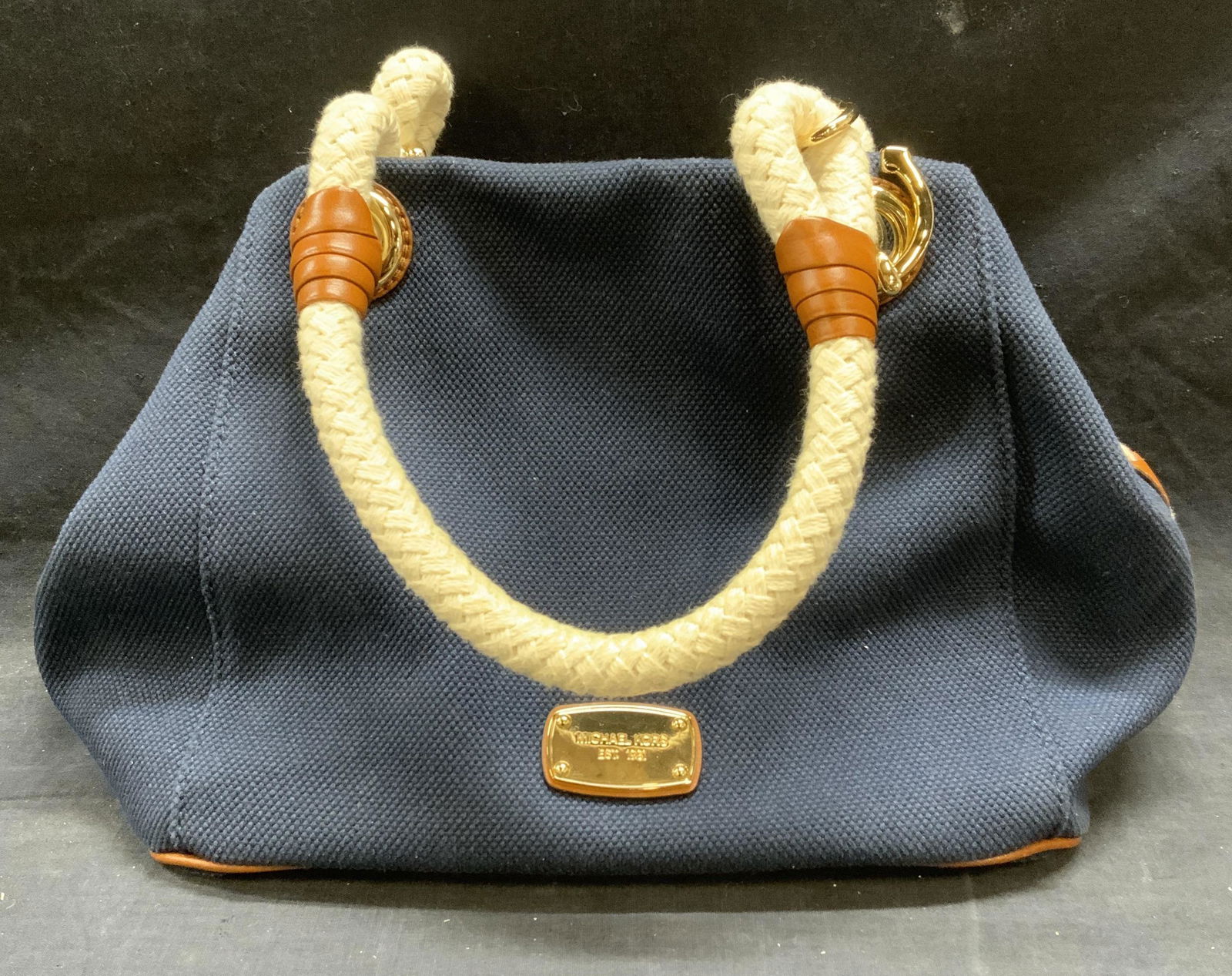 MICHAEL KORS Navy Cotton Handbag (1 of 8)