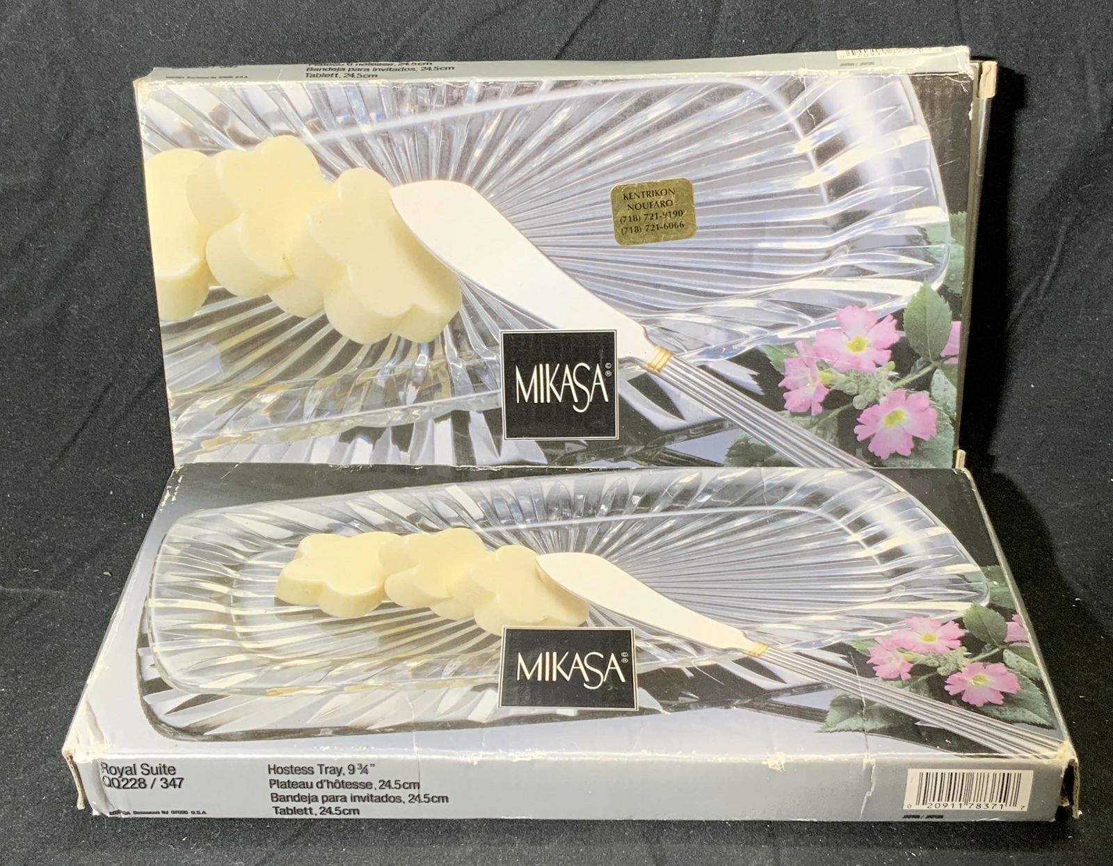 Pair MIKASA Crystal Hostess Trays, Original Boxes (1 of 6)