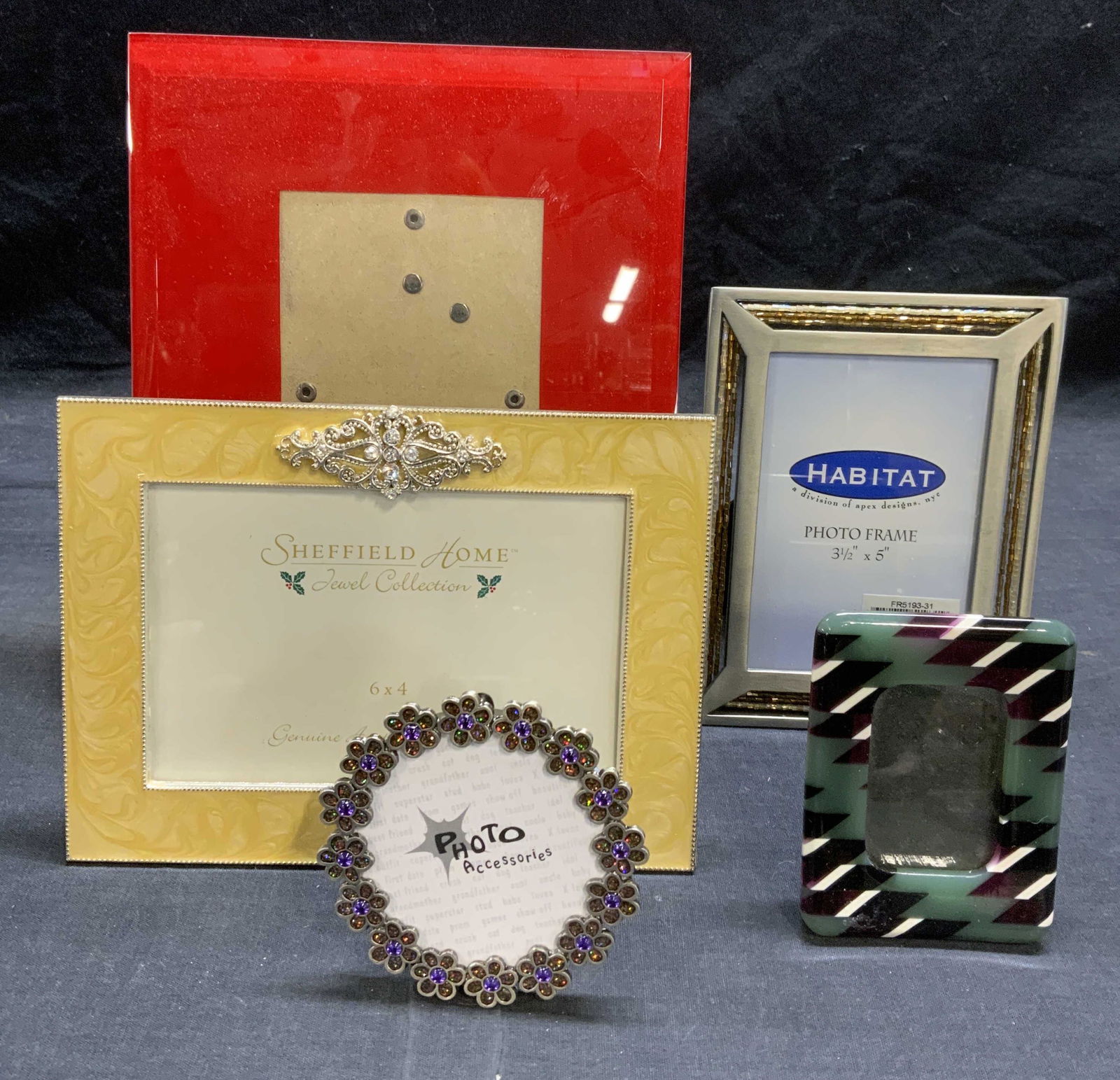Lot 5 Picture Frames, Beaded, Crystal, More (1 of 11)