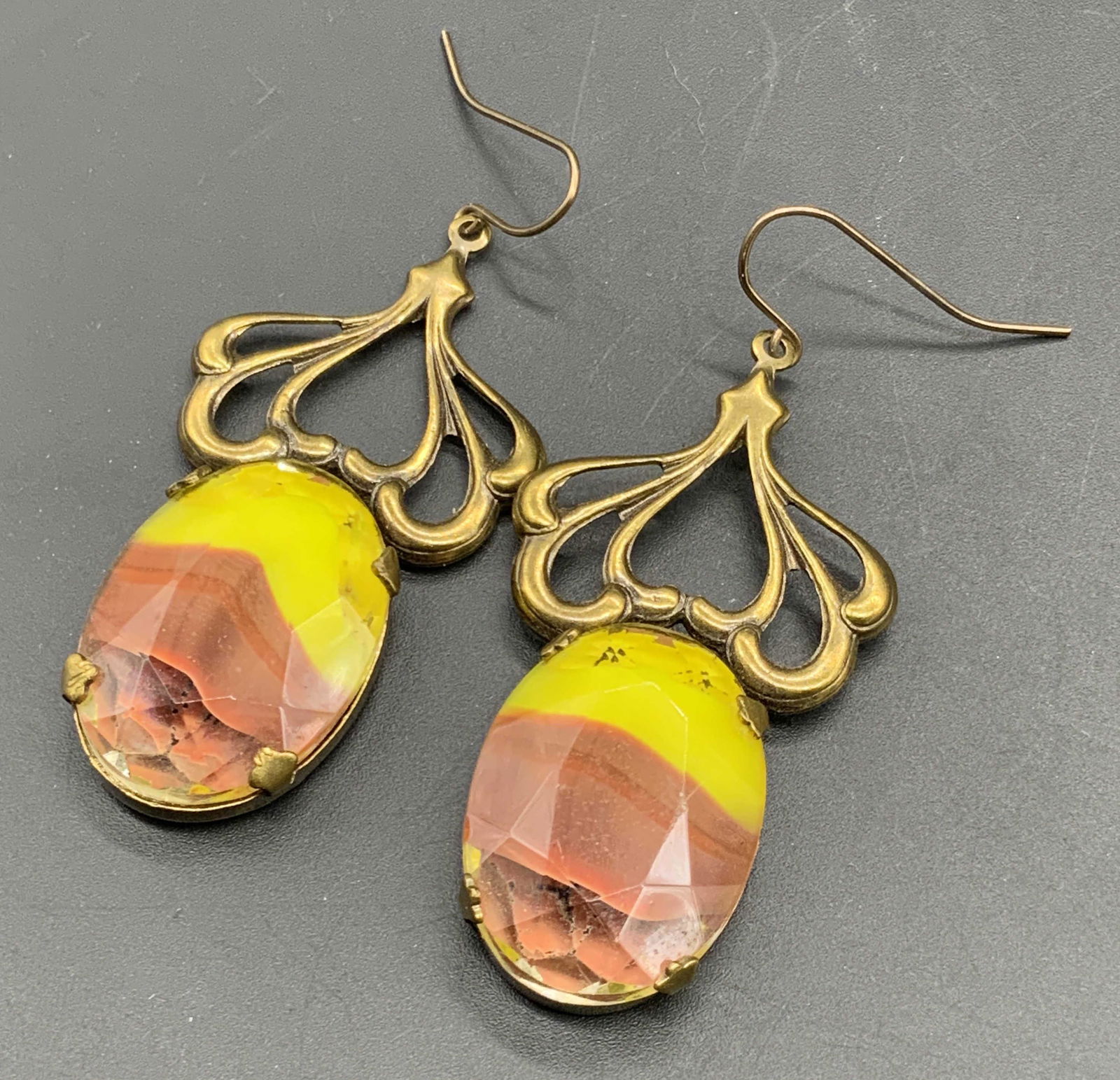 Open Metalwork Dangle Drop Crystal Earrings (1 of 7)