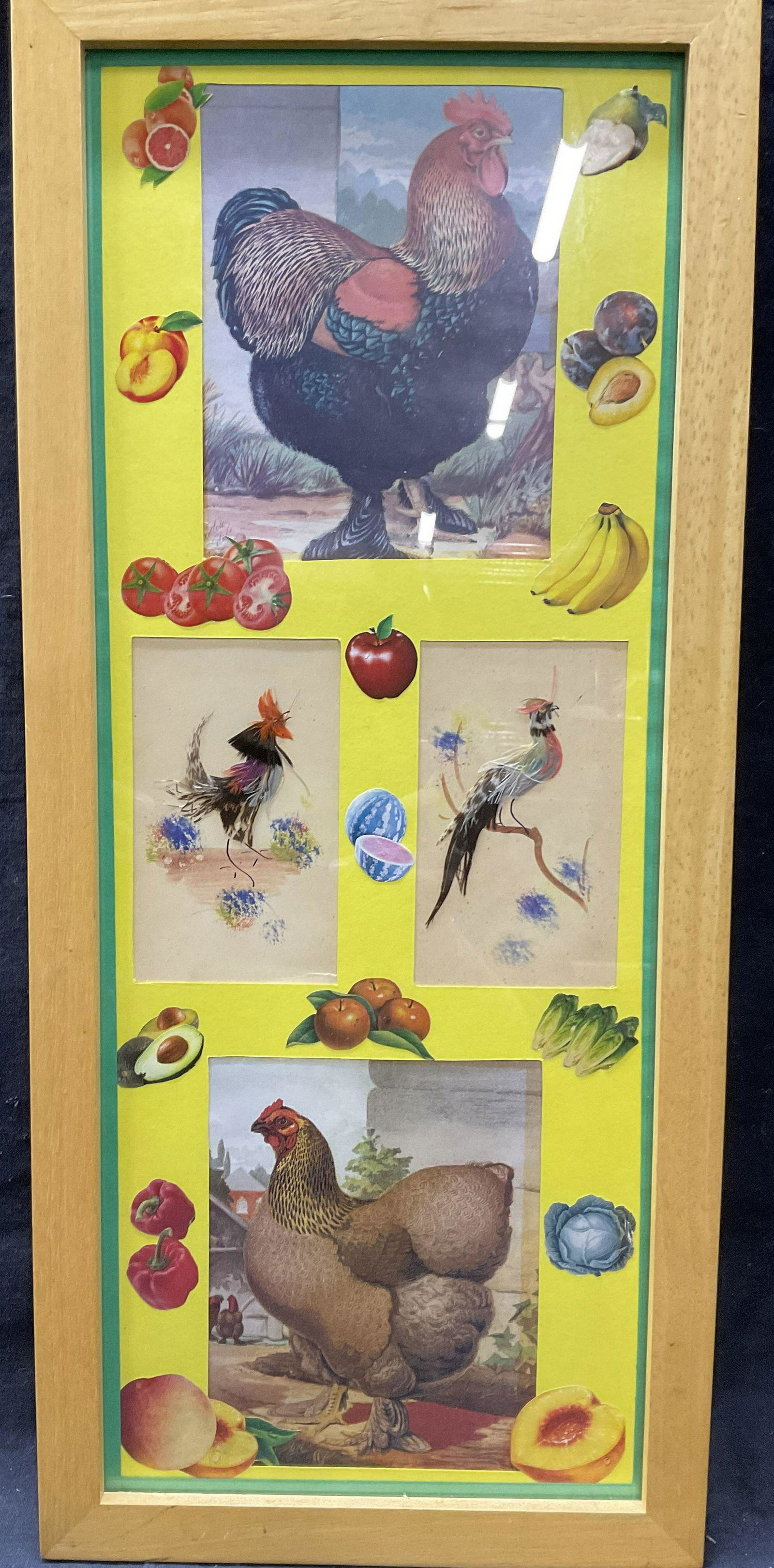 Framed Collage Of Chickens, Fruits & Vegetables (1 of 6)