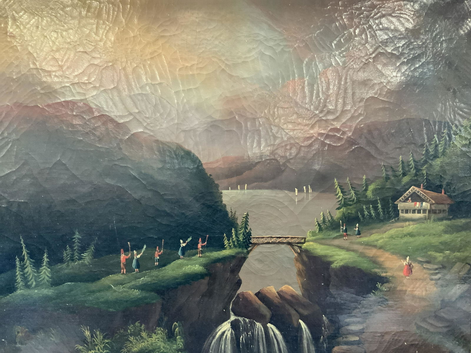 Framed French Alps Landscape Painting (1 of 12)