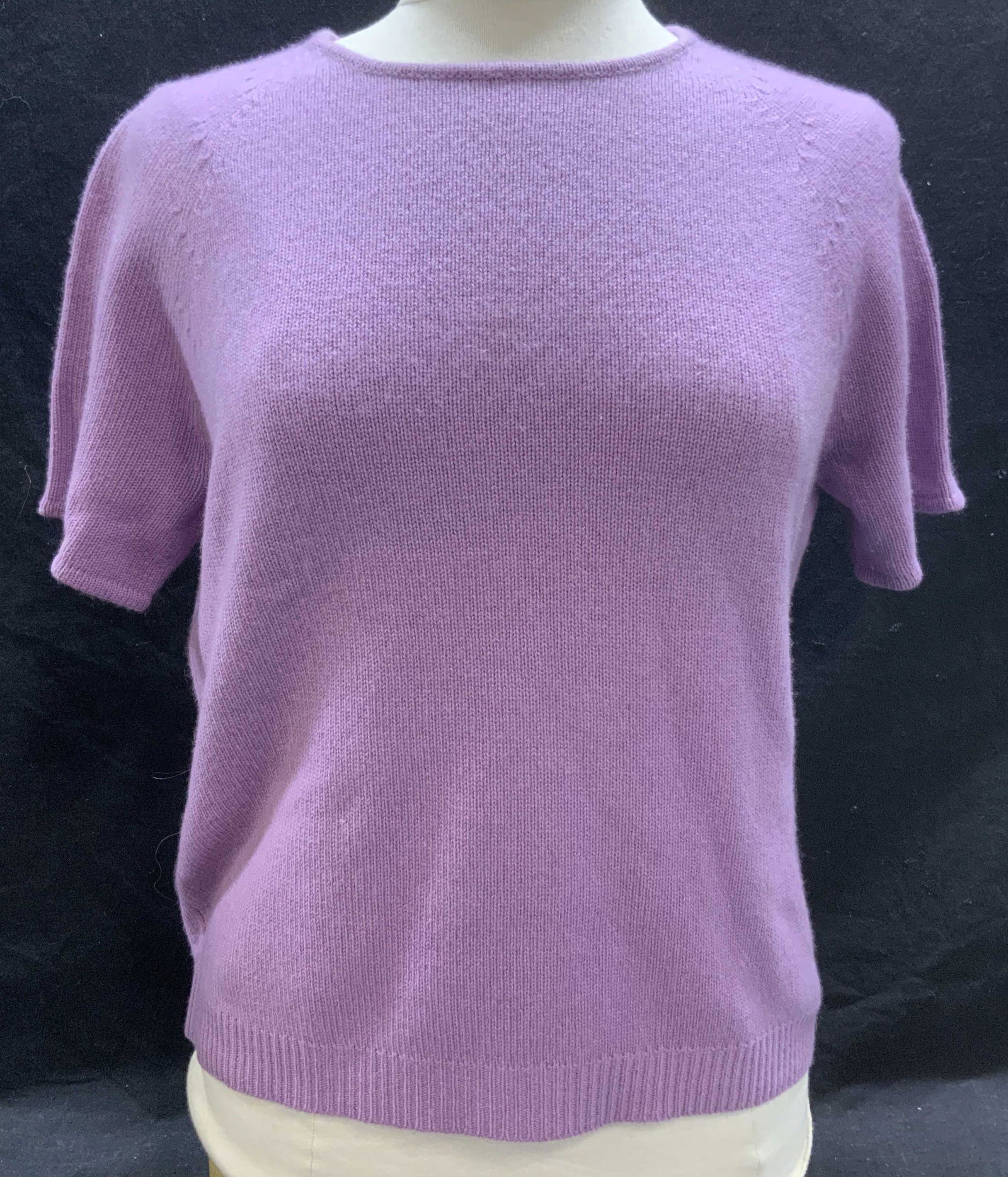 DANA BUCHMAN Purple Cashmere Short Sleeve Sweater (1 of 6)