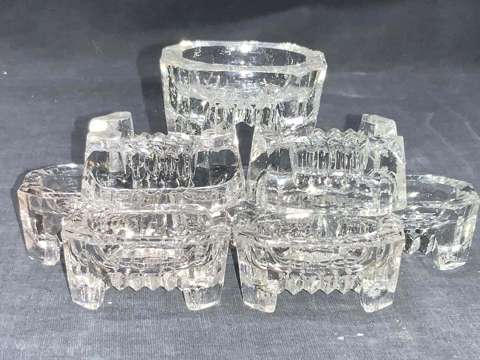 Set 8 Clear Glass Salt Cellars (1 of 8)