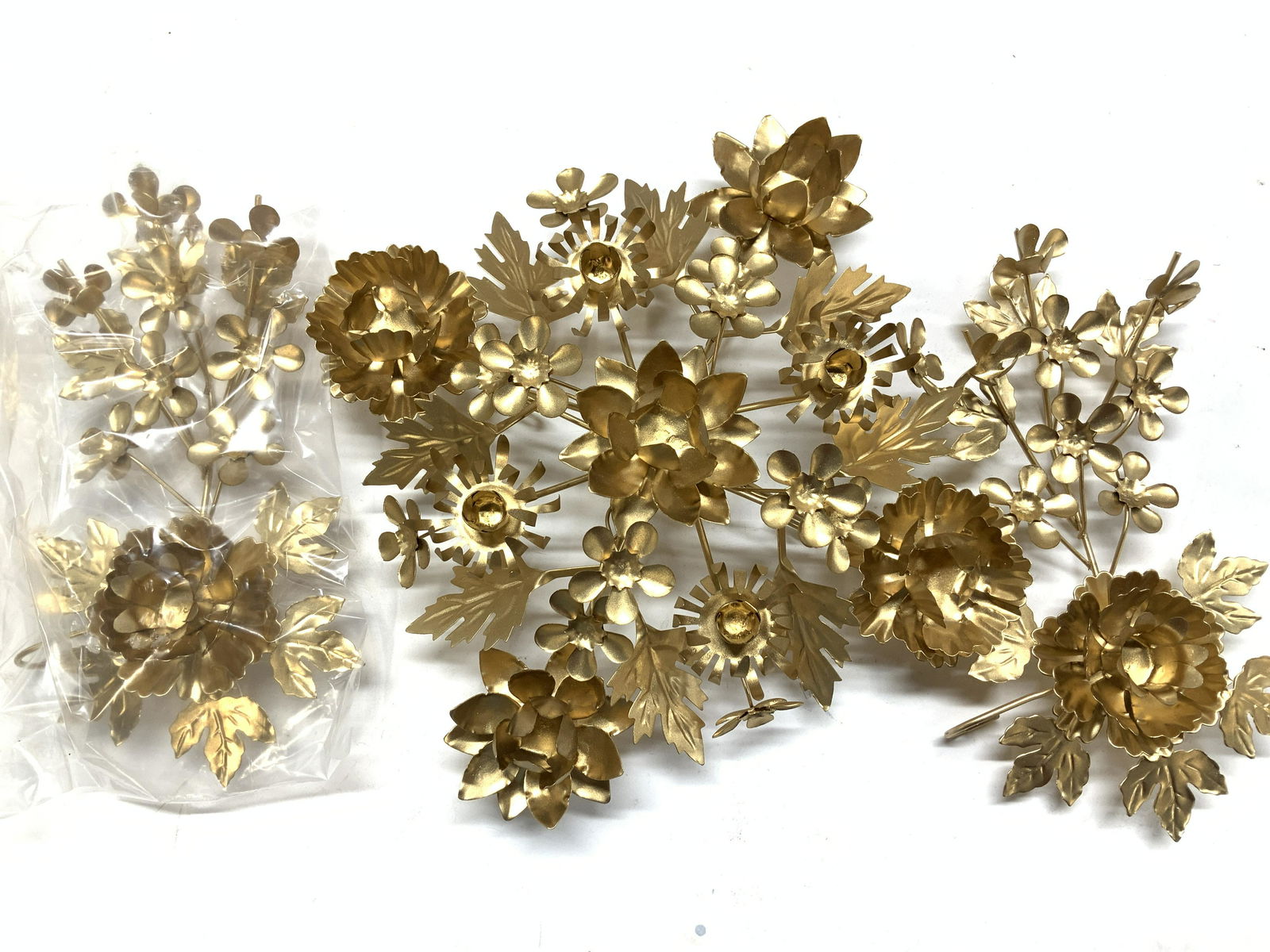 Set3 Gold Tn Metal Centerpiece Candle Holders NIB (1 of 7)