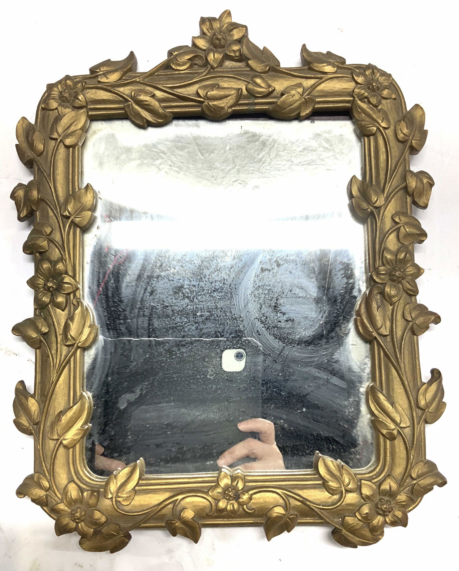 SYROCO WOOD Floral Vine Easel Back Mirror, USA (1 of 8)