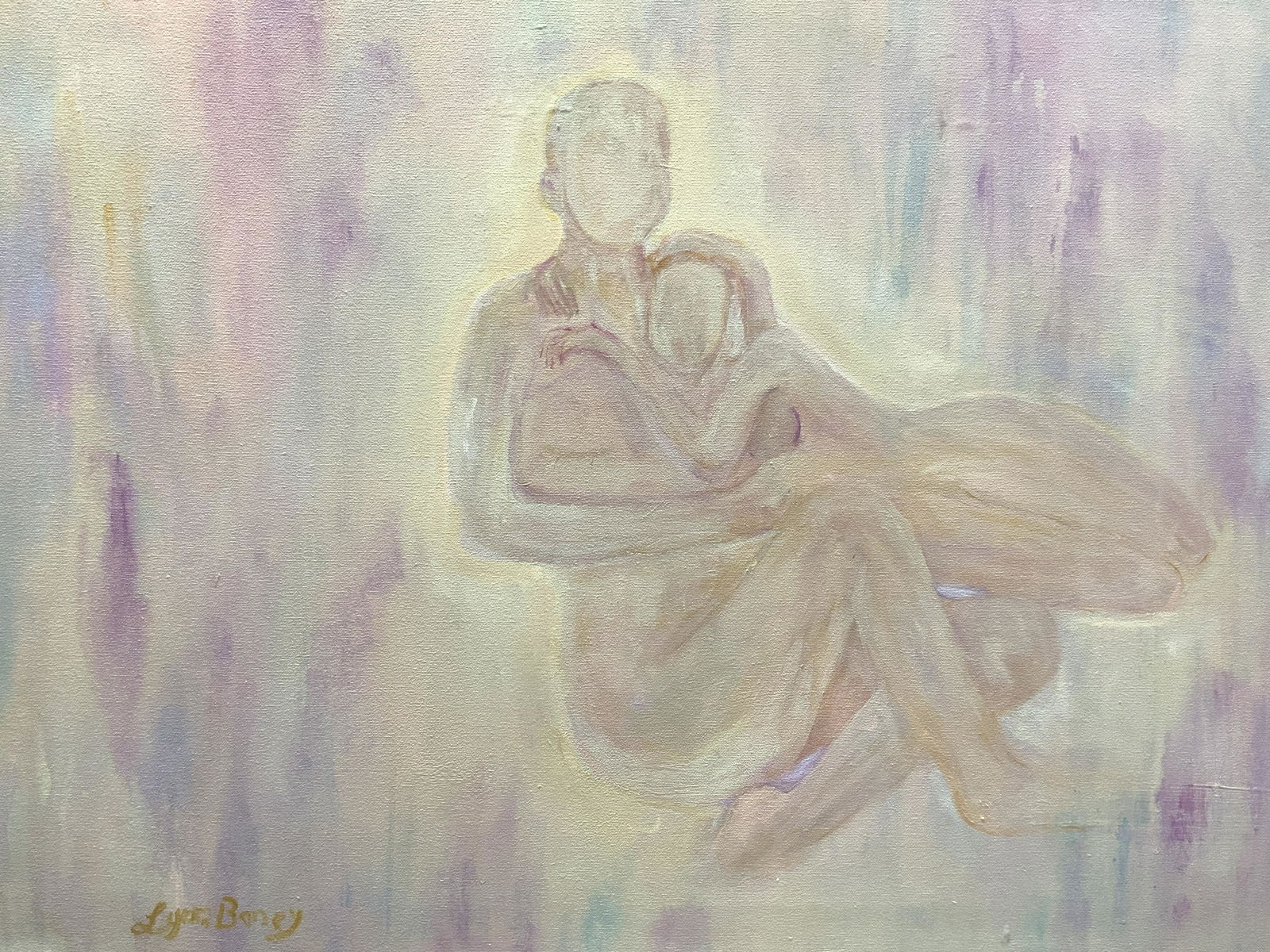 Lynn Baney Signed Acrylic Figural Painting (1 of 8)