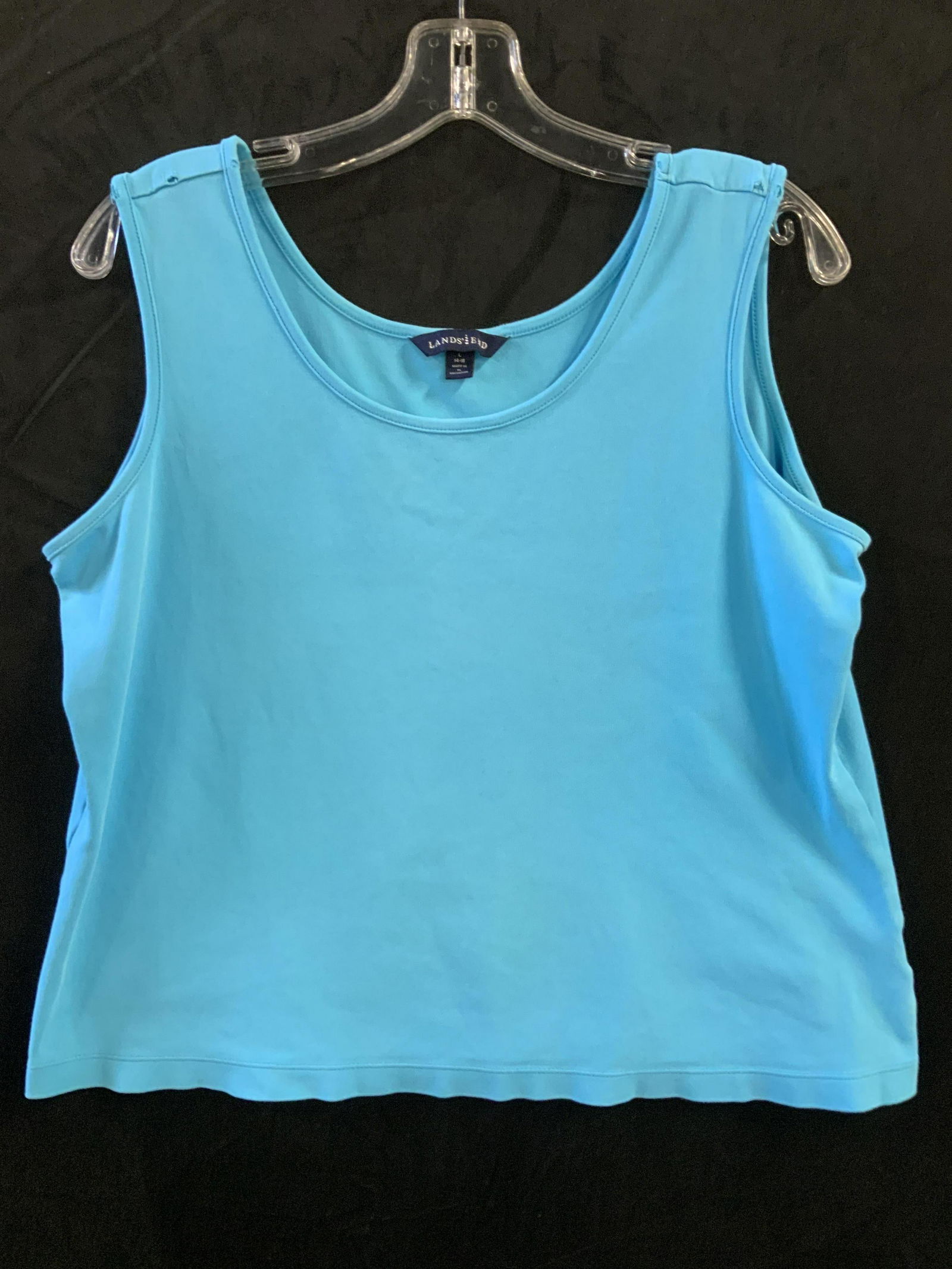 LANDS END AQUA BLUE COTTON TANK TOP (1 of 7)