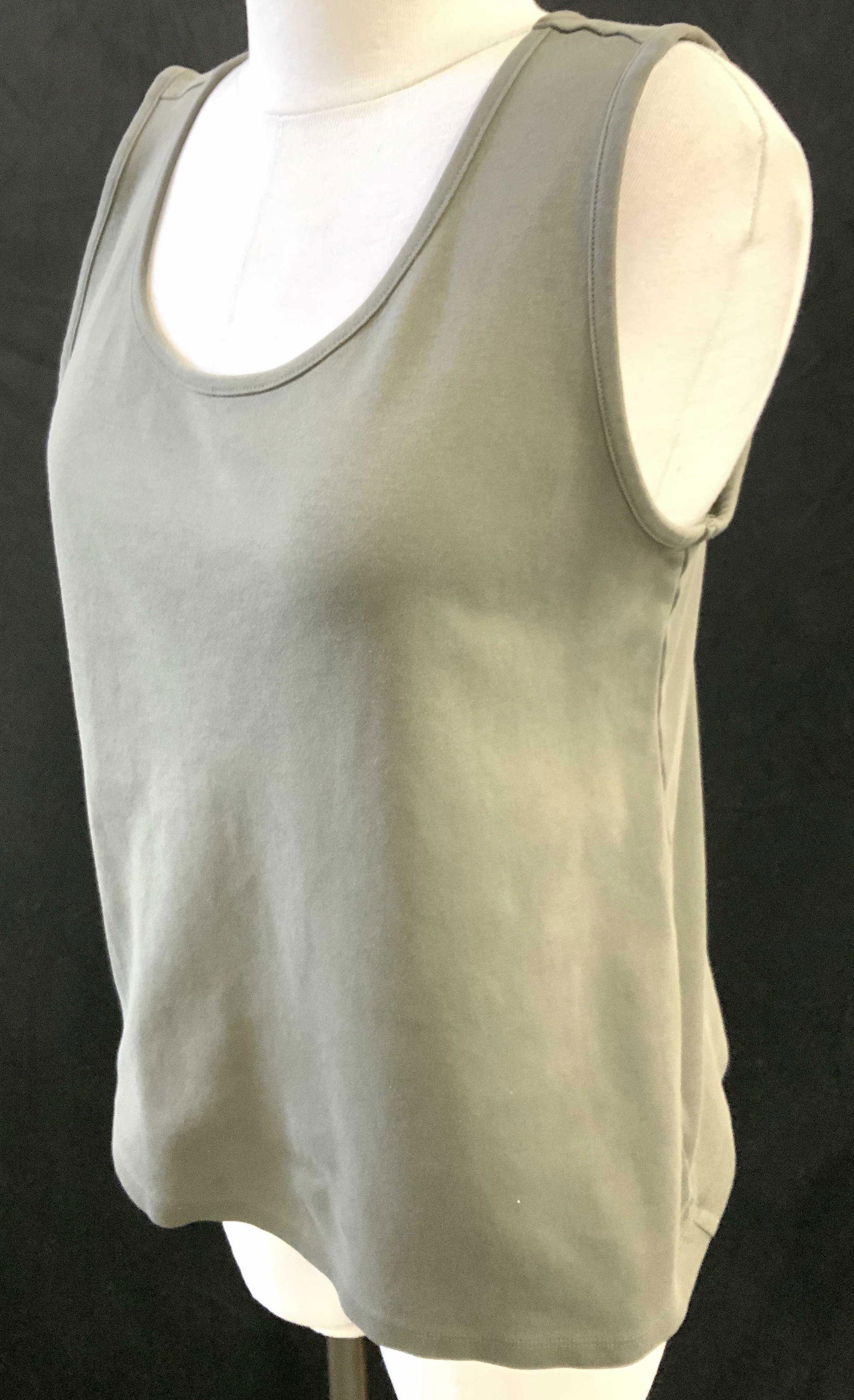 LANDS END OLIVE GREEN COTTON TANK TOP (1 of 6)