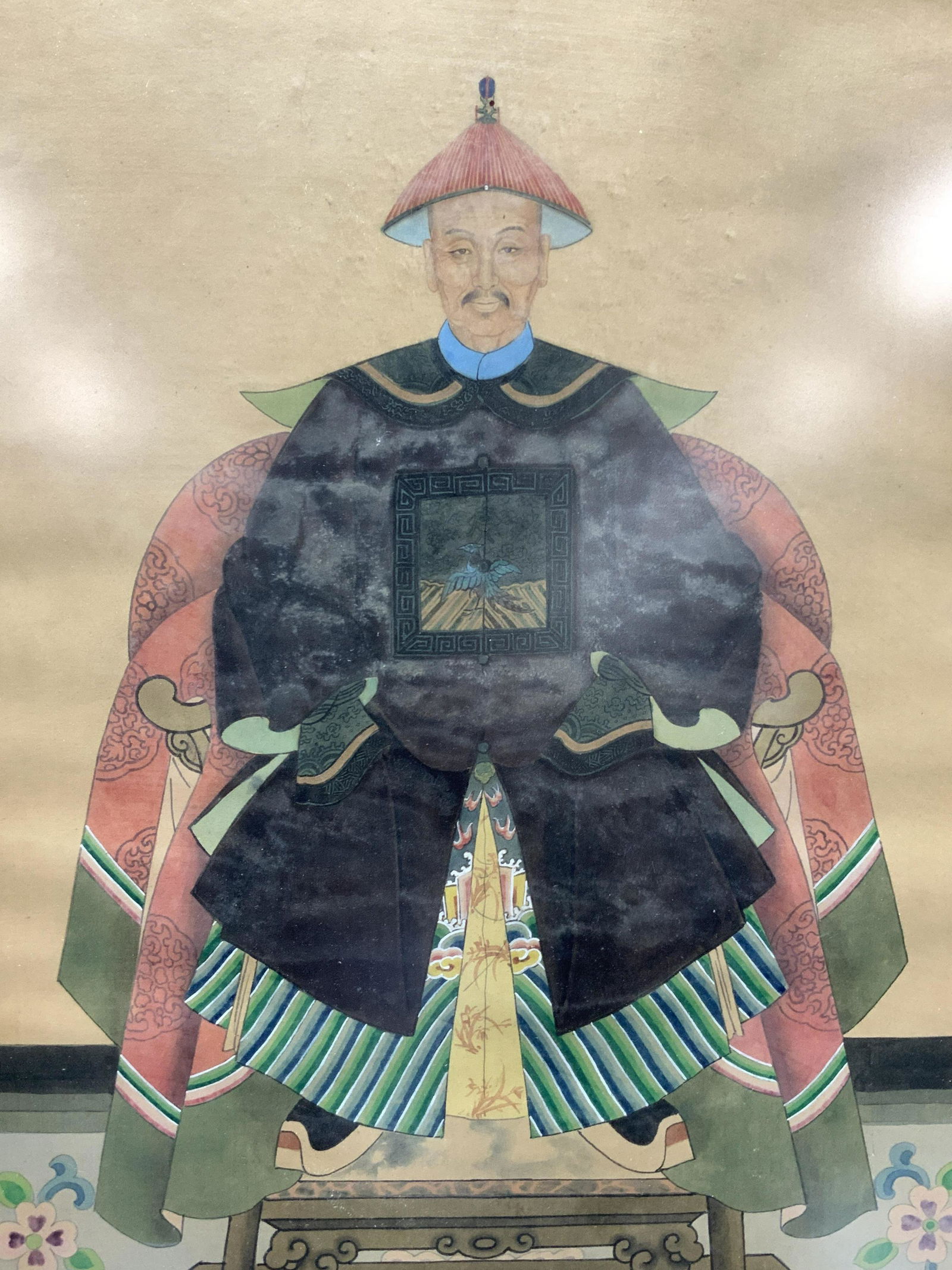 Framed Chinese Ancestor Portrait On Silk (1 of 9)