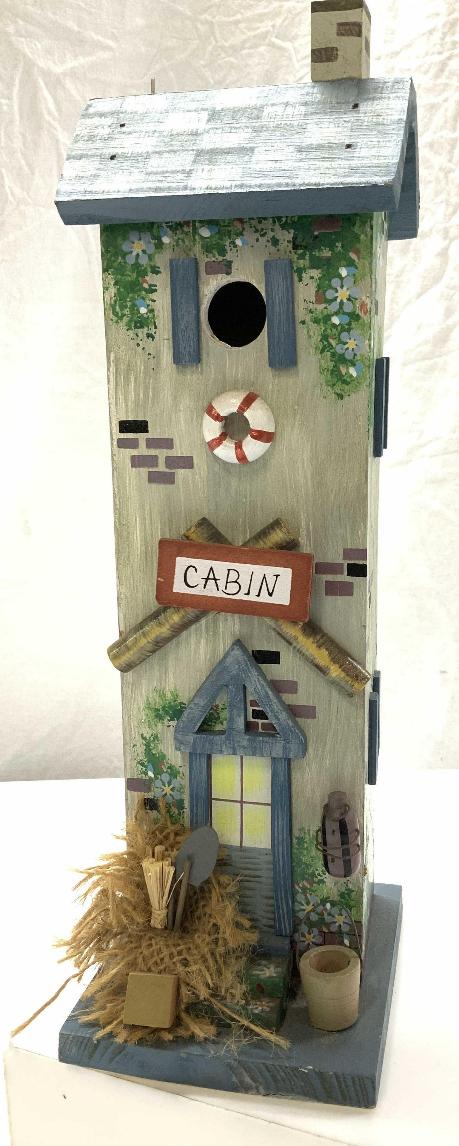 Hand Crafted and Painted Wood Bird House Feeder (1 of 7)