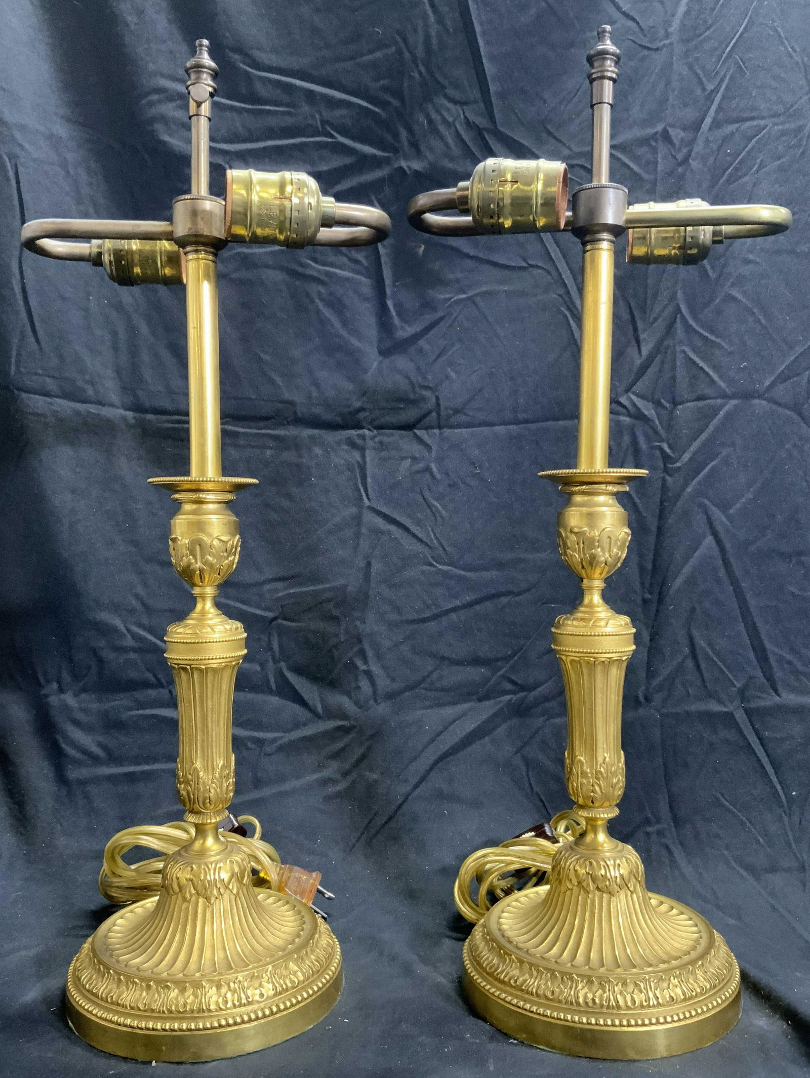 Pair Ornate Brass Victorian Table Lamps (1 of 6)