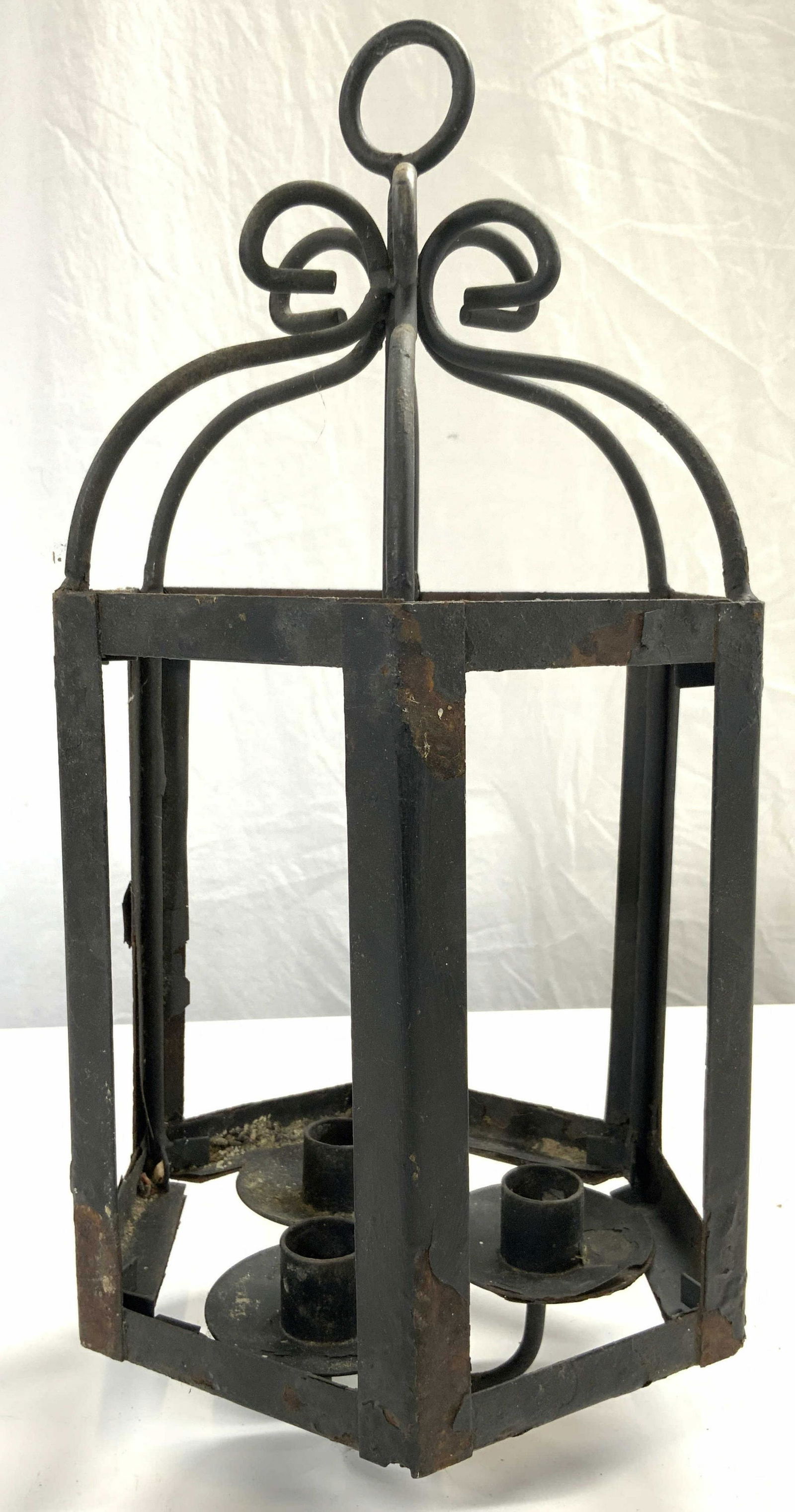 Vintage 3 Arm Iron Ceiling Lantern (1 of 6)