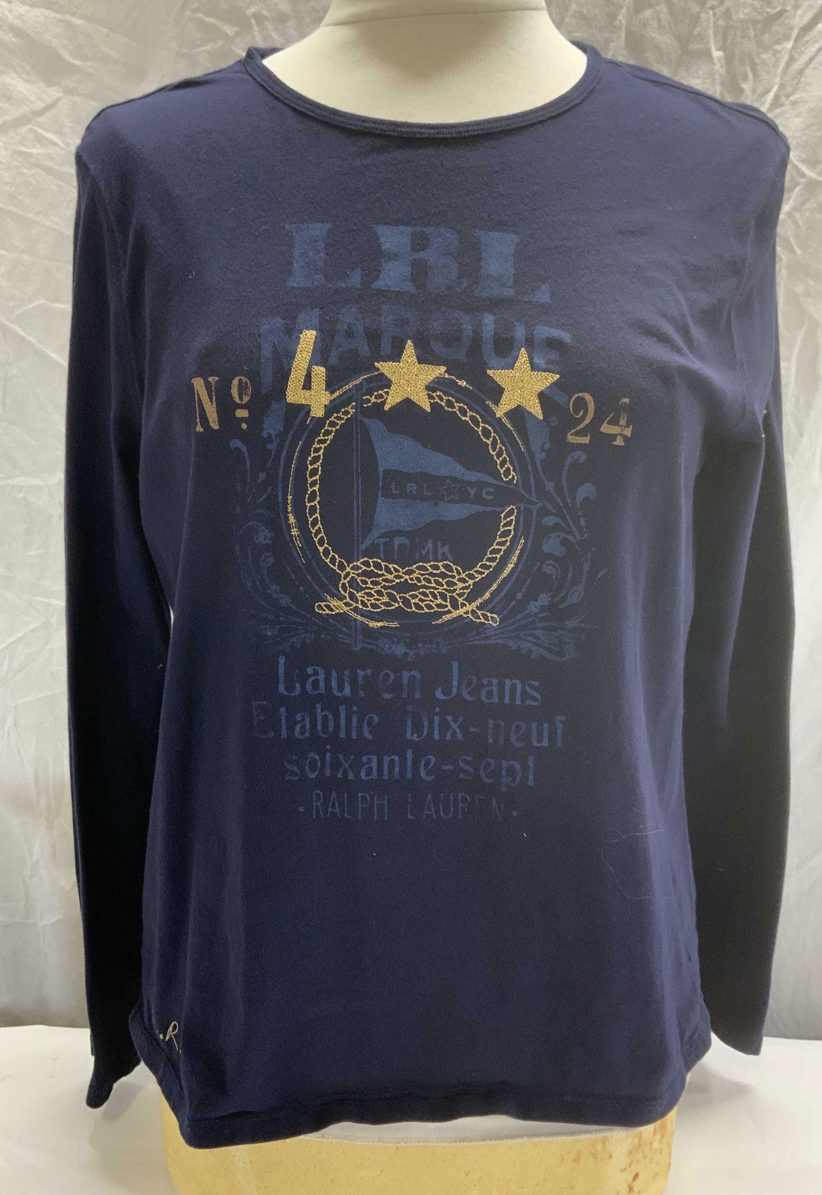 RALPH LAUREN JEANS CO Blue Graphic Print Top (1 of 6)