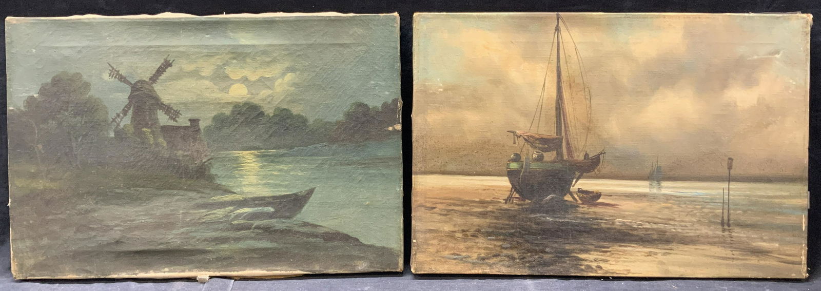 2 Vintage Maritime Landscape Paintings (1 of 9)