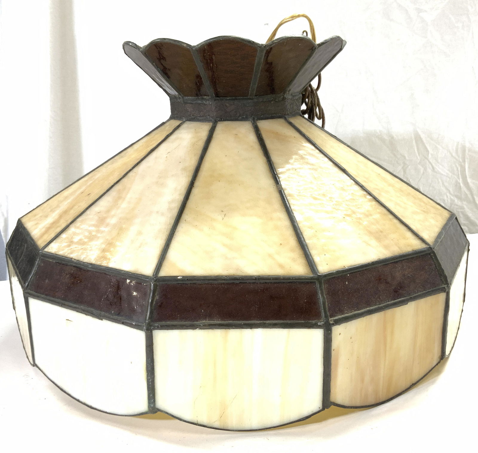 Vintage Stained Glass Hanging Bar Light (1 of 7)