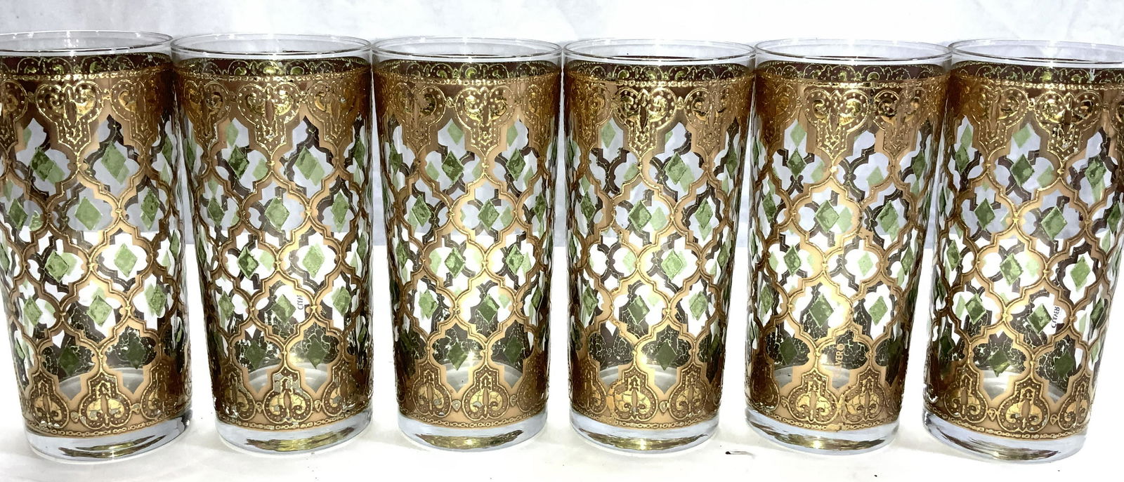 Set 7 CULVER 22K Gold Valencia Highball Glasses (1 of 9)