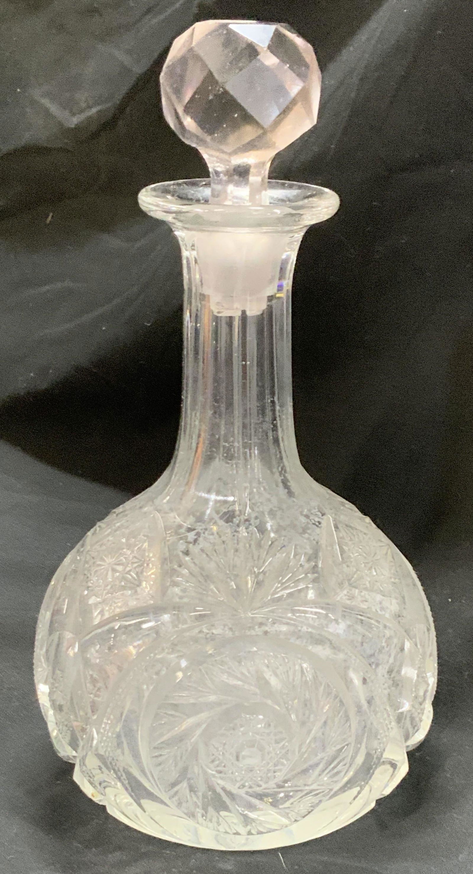 Cut Glass Embossed Heavy Decanter and Stopper (1 of 7)
