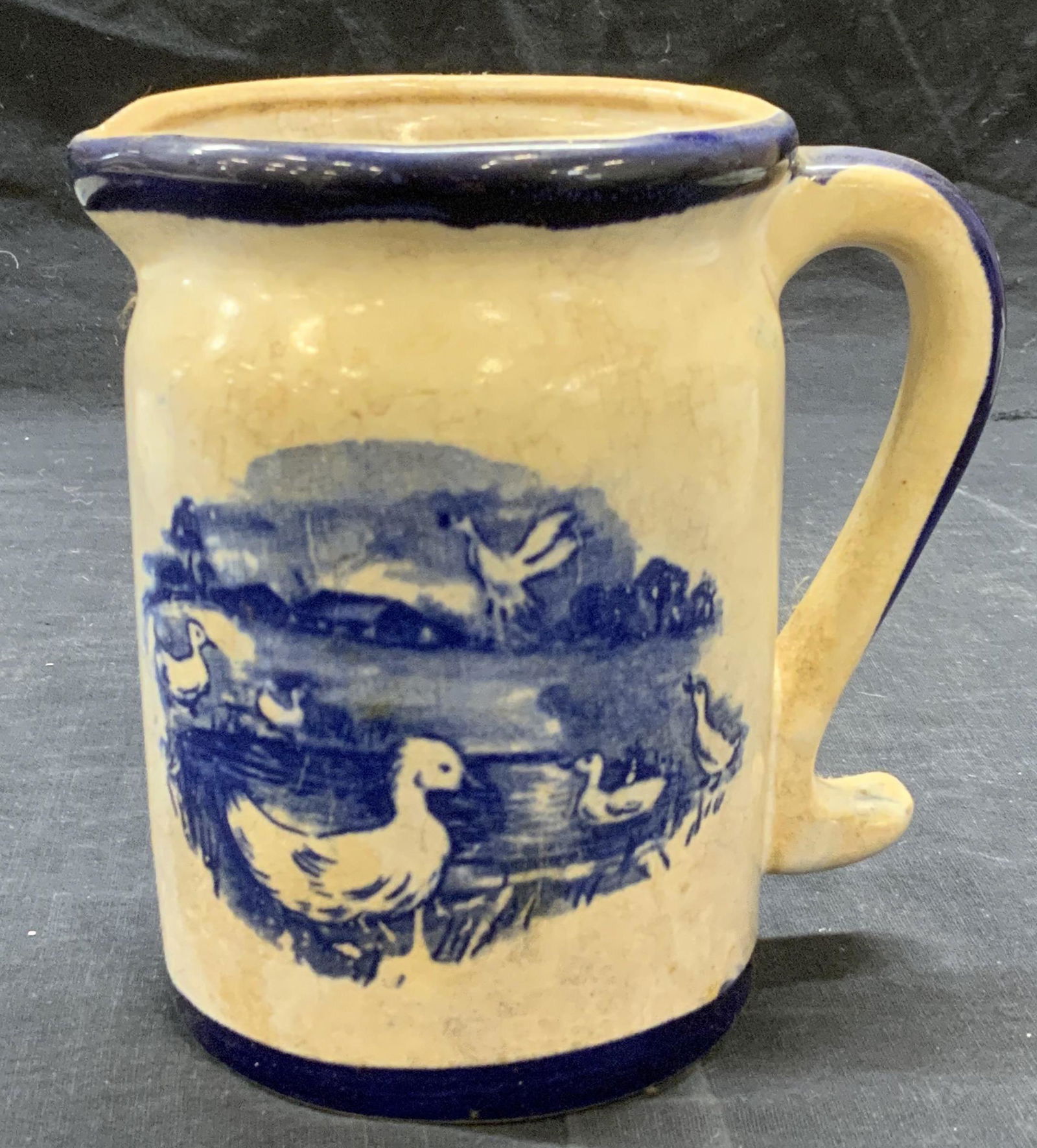 Vintage Ceramic Pitcher with Duck Pond Motif (1 of 7)