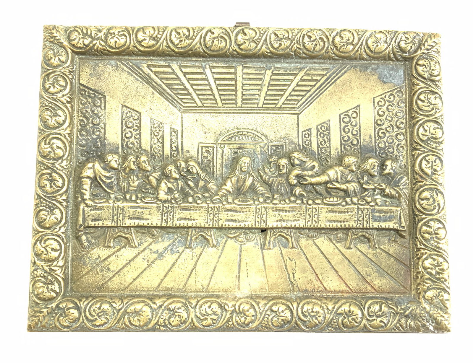 Brass Wall Plaque THE LAST SUPPER Leo Da Vinci (1 of 6)