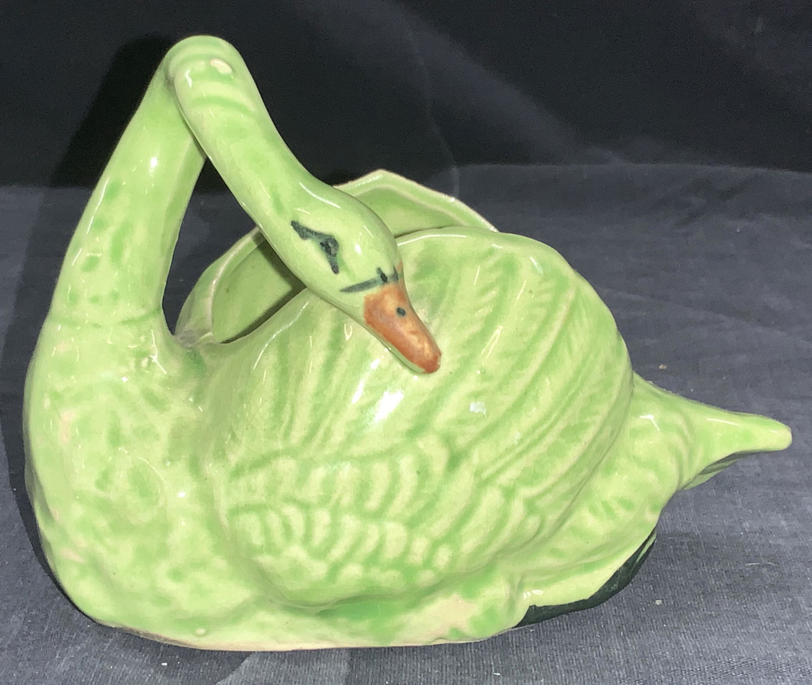 Green Glazed Ceramic Swan Vessel, Japan (1 of 7)