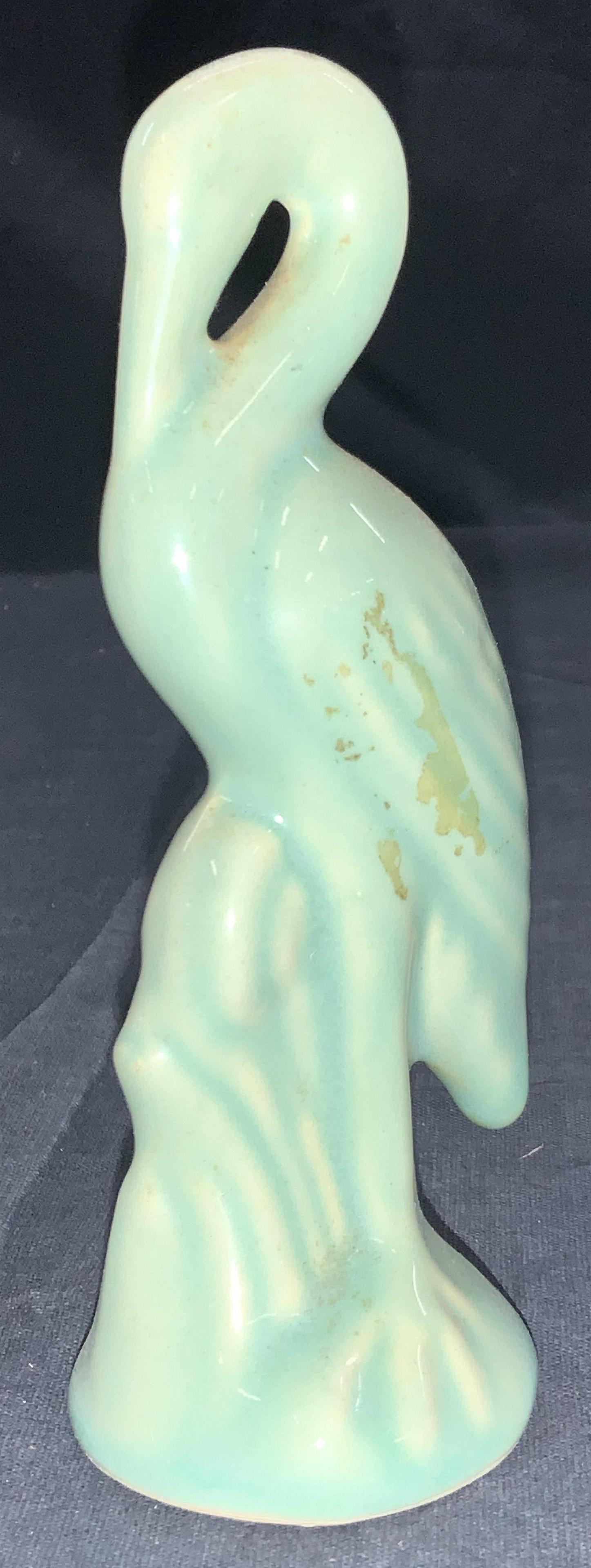 Teal Glazed Ceramic Crane Figurine (1 of 7)