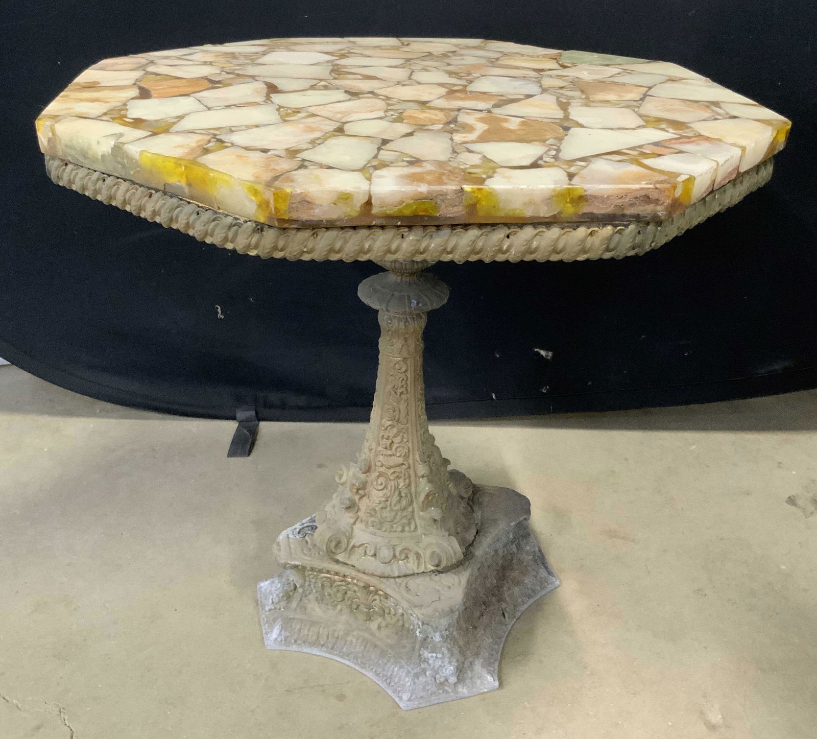 Vintage Octagonal Natural Stone Mosaic Side Table (1 of 12)