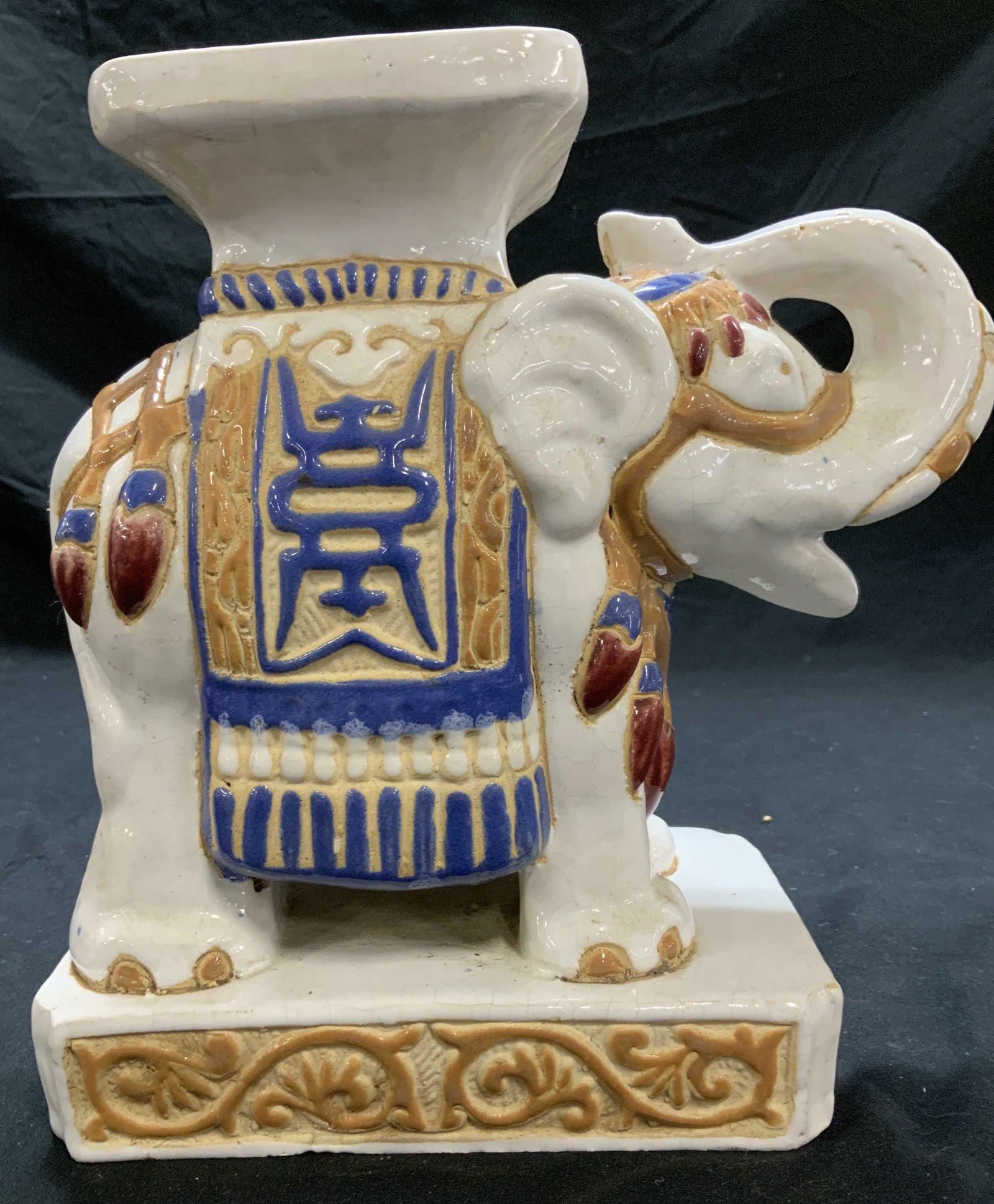 Asian Porcelain Elephant Sculpture/ Plant Stand (1 of 7)