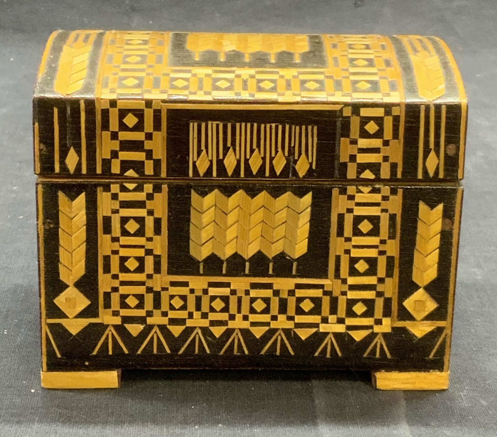 Vintage Mini Inlaid Wood Marquetry Box (1 of 7)