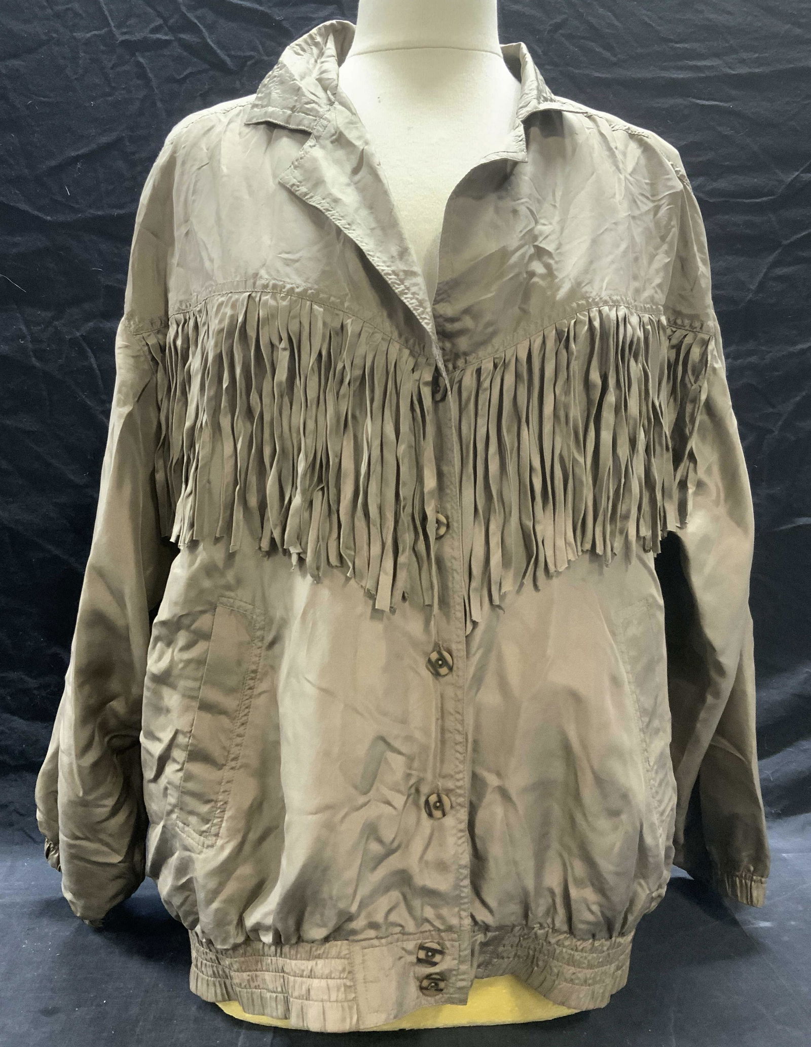 EVR BY ROUSSO Grey silk Fringe Jacket (1 of 6)