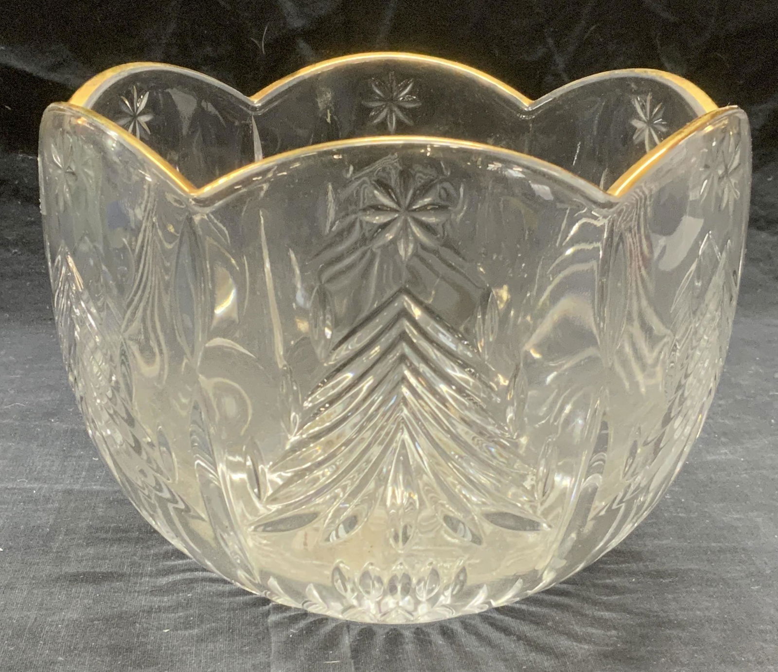 Heavy Gilt Cut Crystal Bowl (1 of 6)