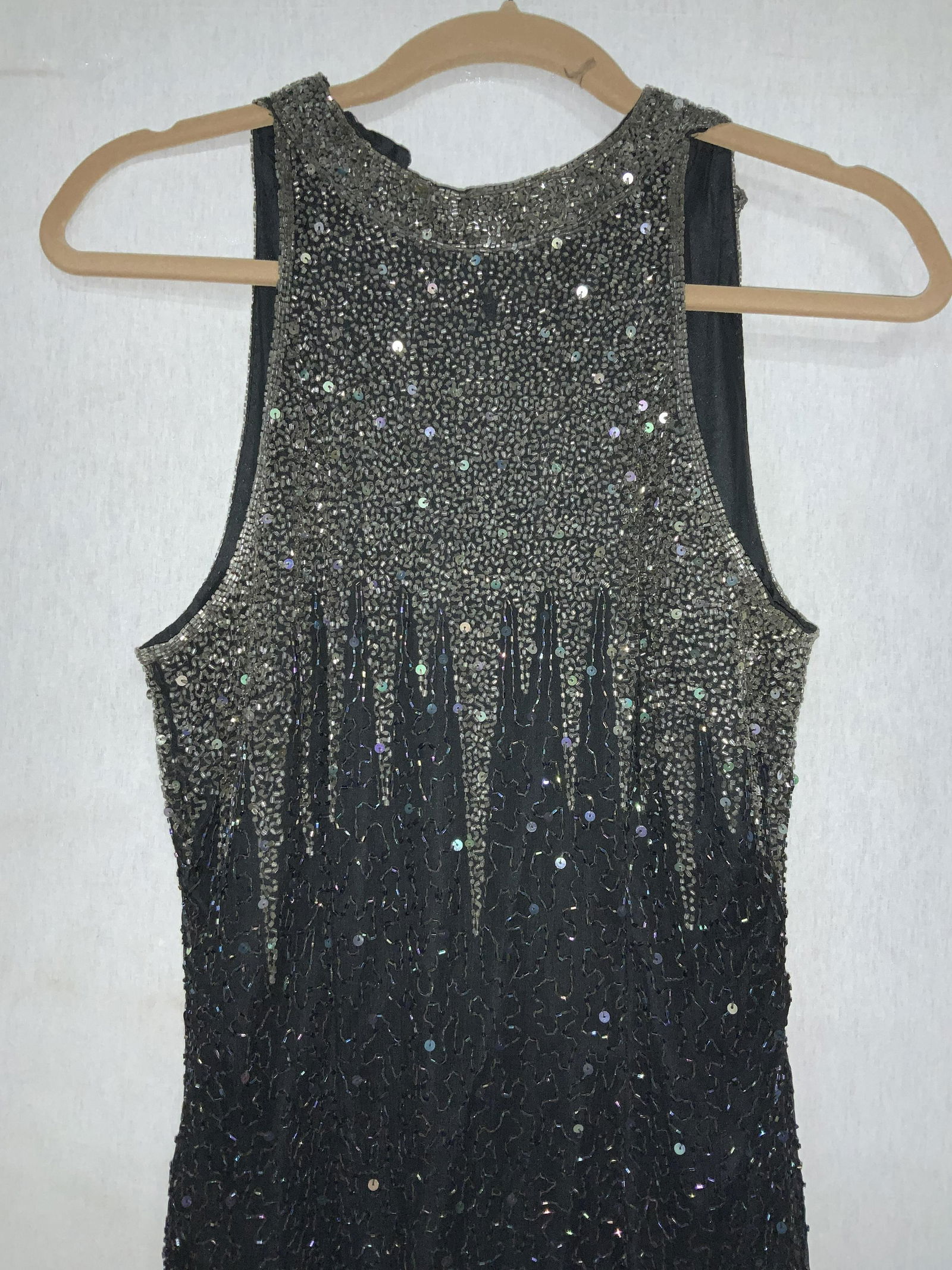 STENAY Black Beaded Ankle Length Silk Dress, India (1 of 9)