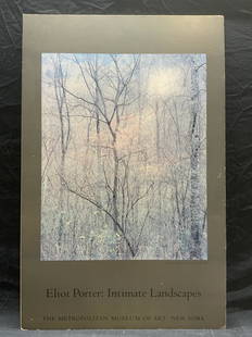 ELIOT PORTER Intimate Landscapes Exhbt Poster: Eliot Porter: Intimate Landscapes exhibition poster. The Metropolitan Museum of Art, New York. Artwork: Redbud trees in bottomland. Near Red River Gorge, Kentucky, April 17, 1968. Printed on foam boar