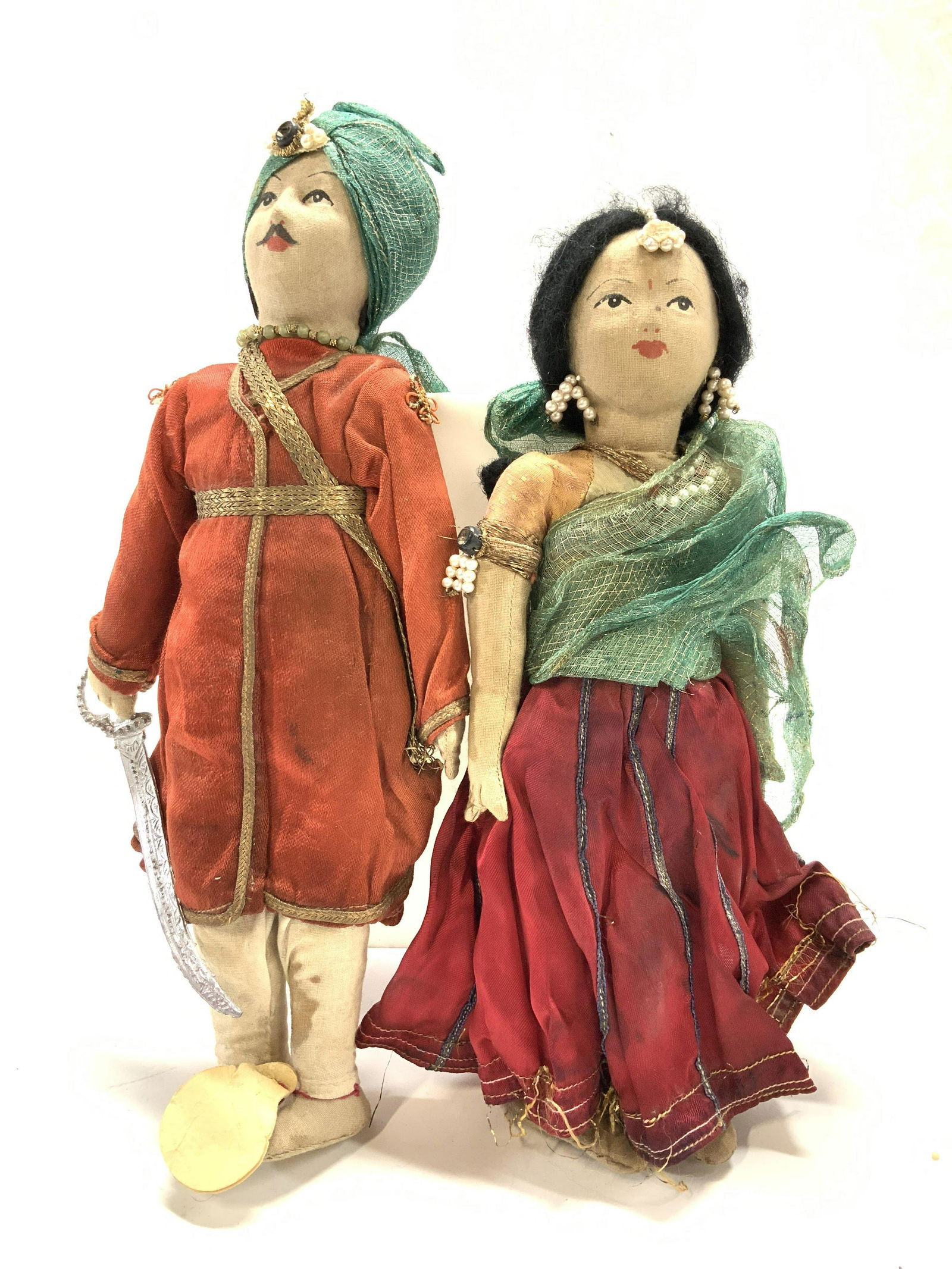 Pair Handmade Indian Dolls, India (1 of 6)