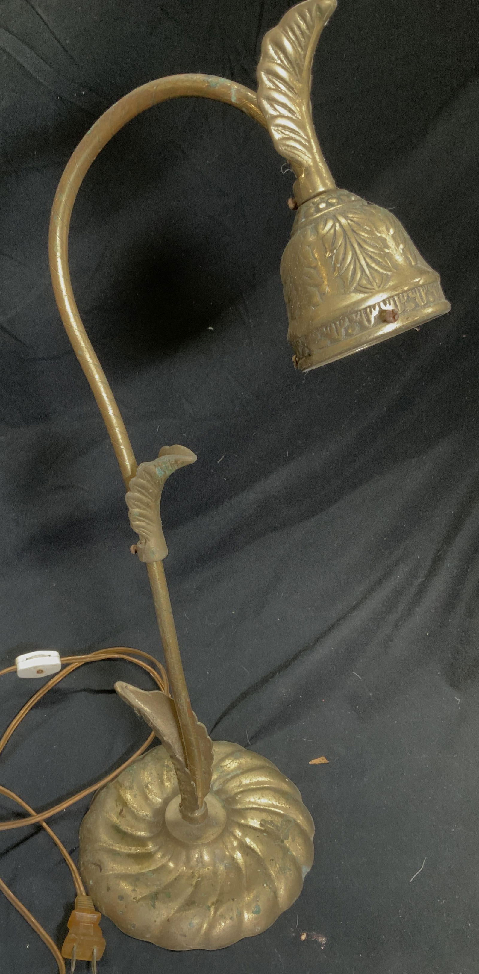 Art Nouveau Vintage Brass Piano Lamp (1 of 8)