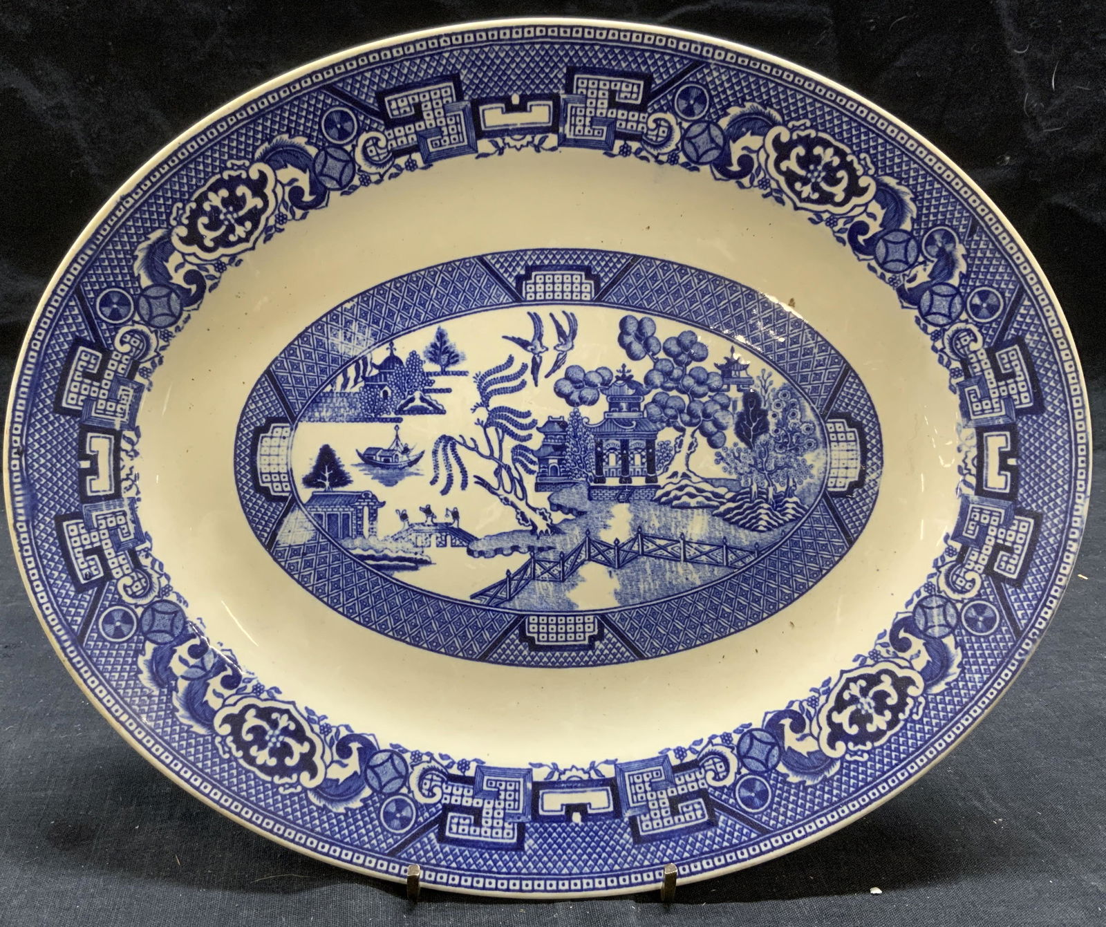 HOMER LAUGHLIN Blue Willow Ceramic Platter USA (1 of 7)