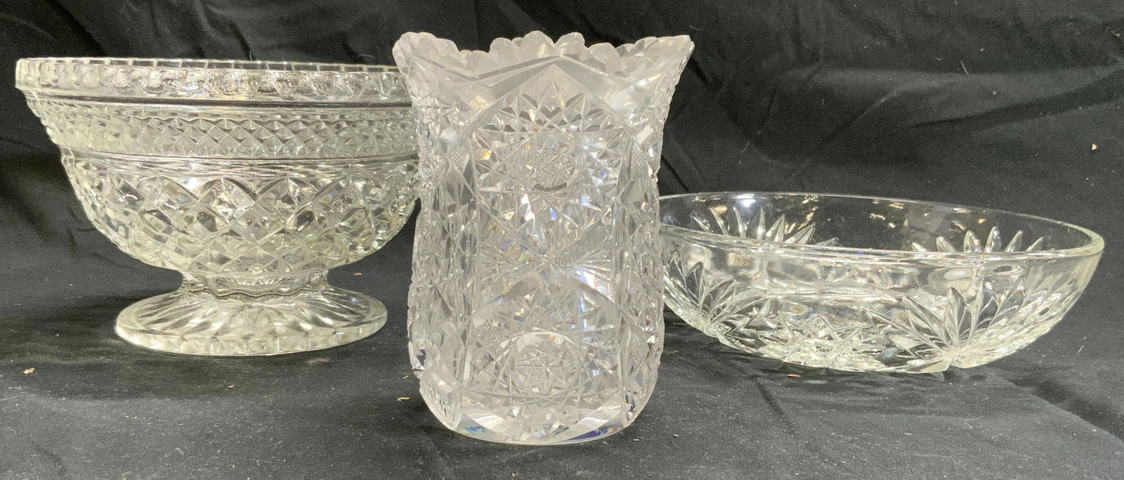 Lot 3 Assorted Cut Crystal & Glass Dishes (1 of 7)