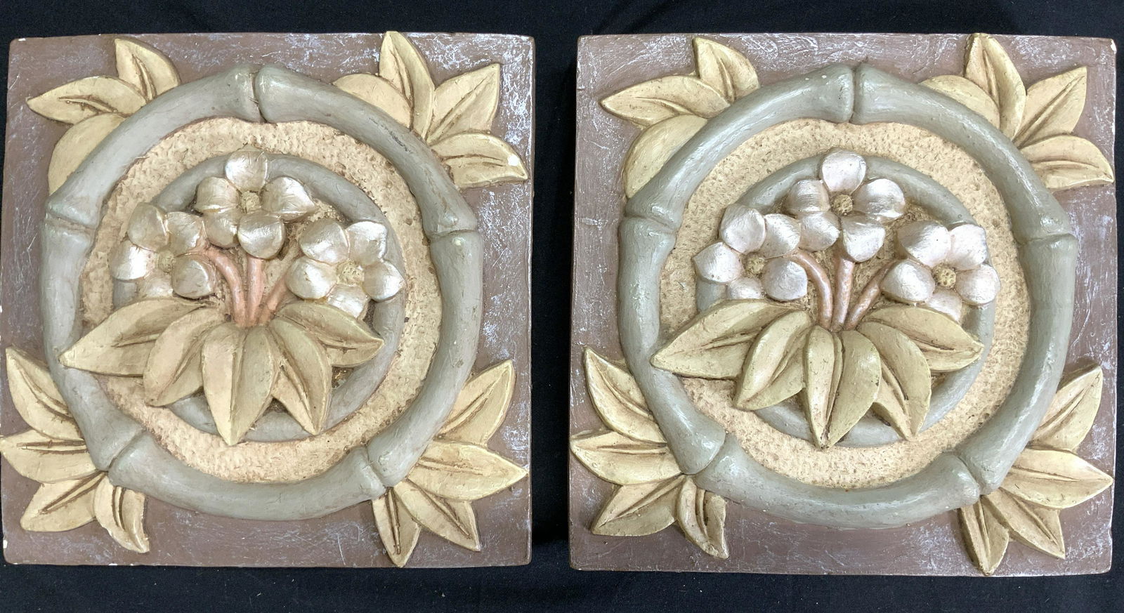 Pair Resinous Floral Wall Decor Wall Art (1 of 6)